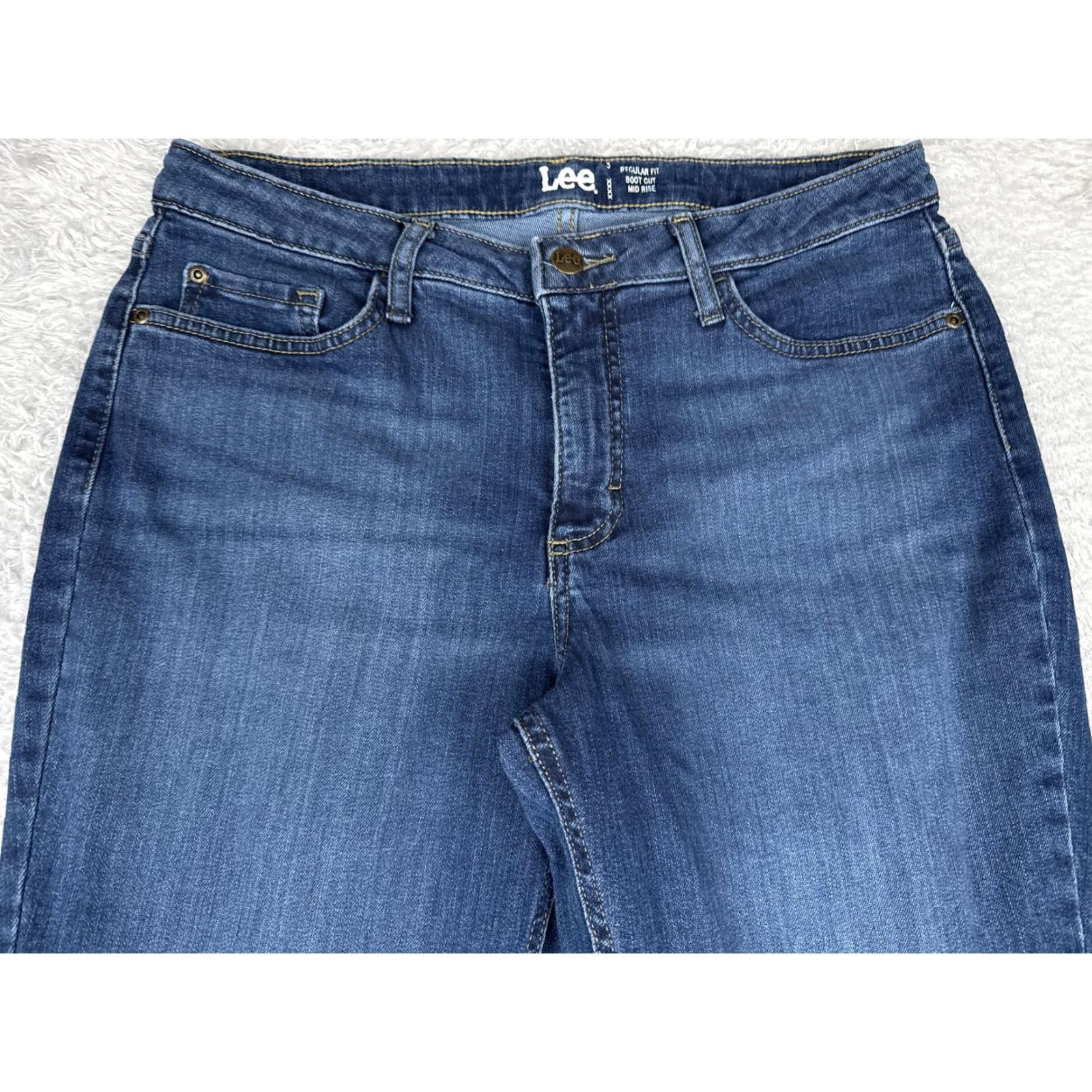 Lee Lee Bootcut Jeans Womens 31x33 Blue Med Wash Mid Rise Regular Fit Denim Western Size 24" / US 00 / IT 34 - 4 Thumbnail