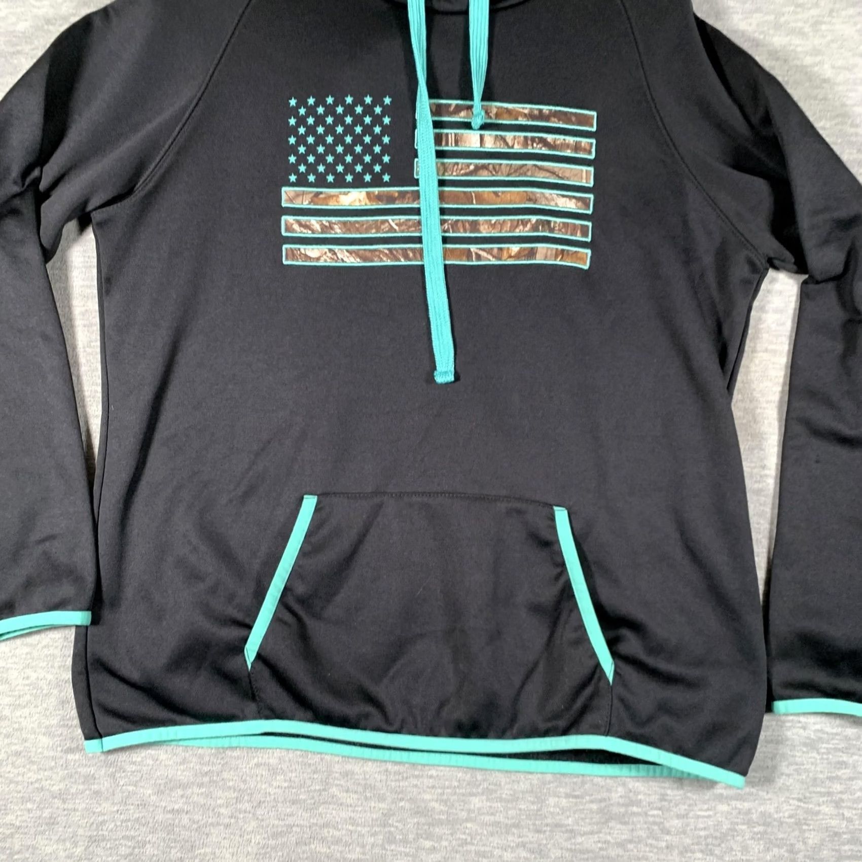 Realtree Realtree Hoodie Mens L Black Pullover Graphic Print American Flag Camo Hunting Size US L / EU 52-54 / 3 - 3 Thumbnail