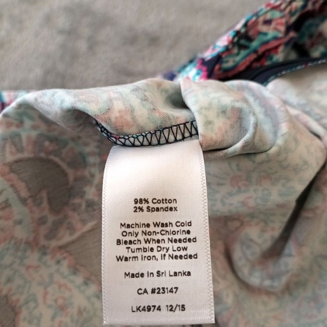Talbots Talbots Skirt Women Plus 18W Knee Length Paisley Blue Pink Slit Elastic Waist Pencil Size 40" / US 18 - 8 Thumbnail