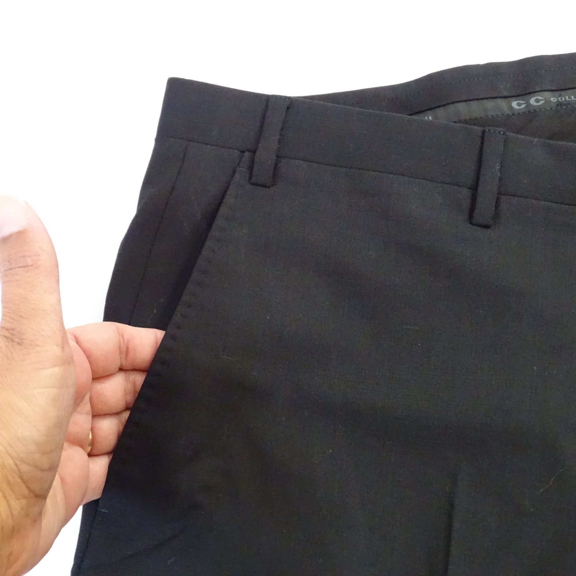 Corneliani Corneliani Mens Dress Pants Black Flat Front Wool Size 40x29 Size US 40 / EU 56 - 2 Thumbnail