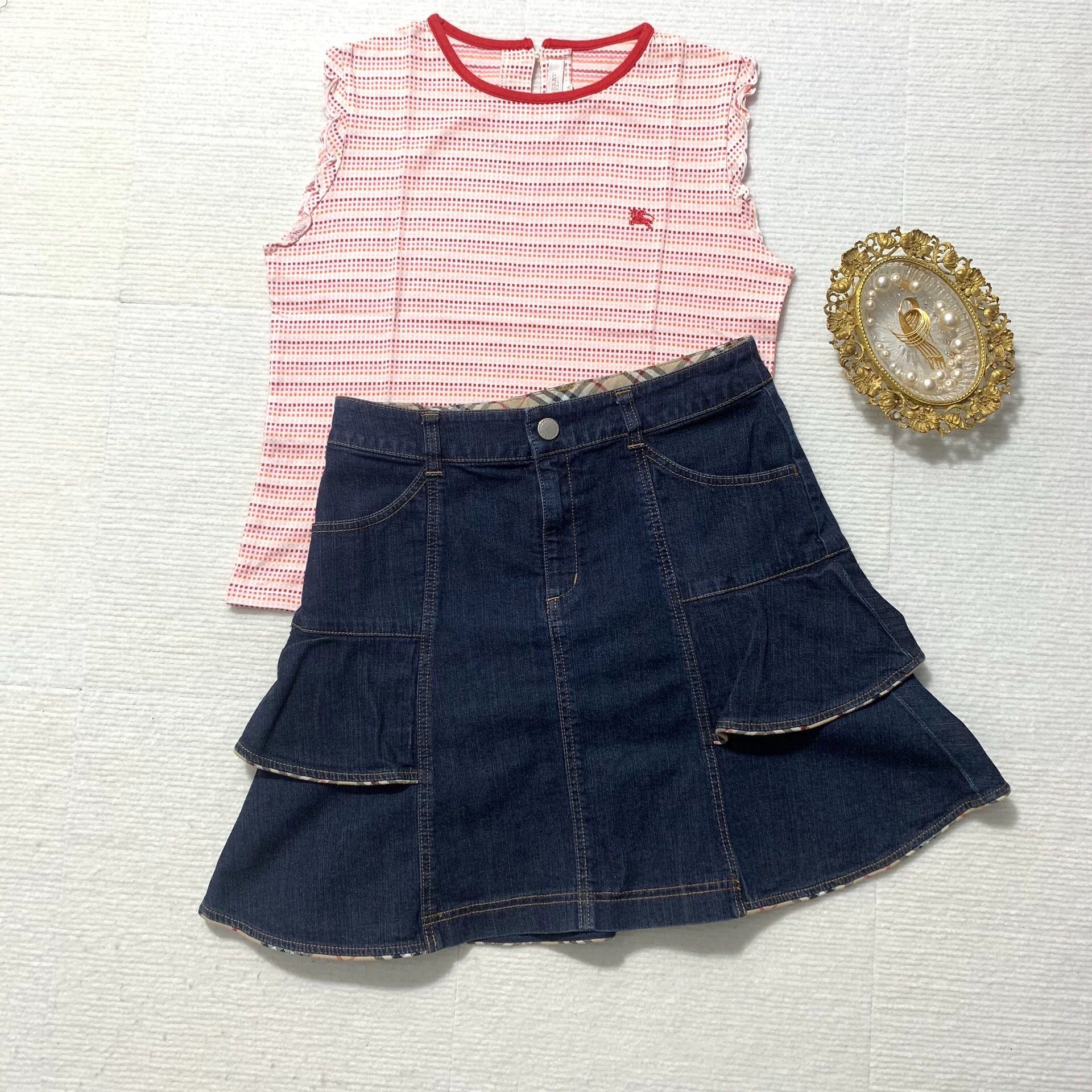 Burberry Burberry Denim Mini Skirt M - dmc Size US 28 / EU 44 - 1 Thumbnail
