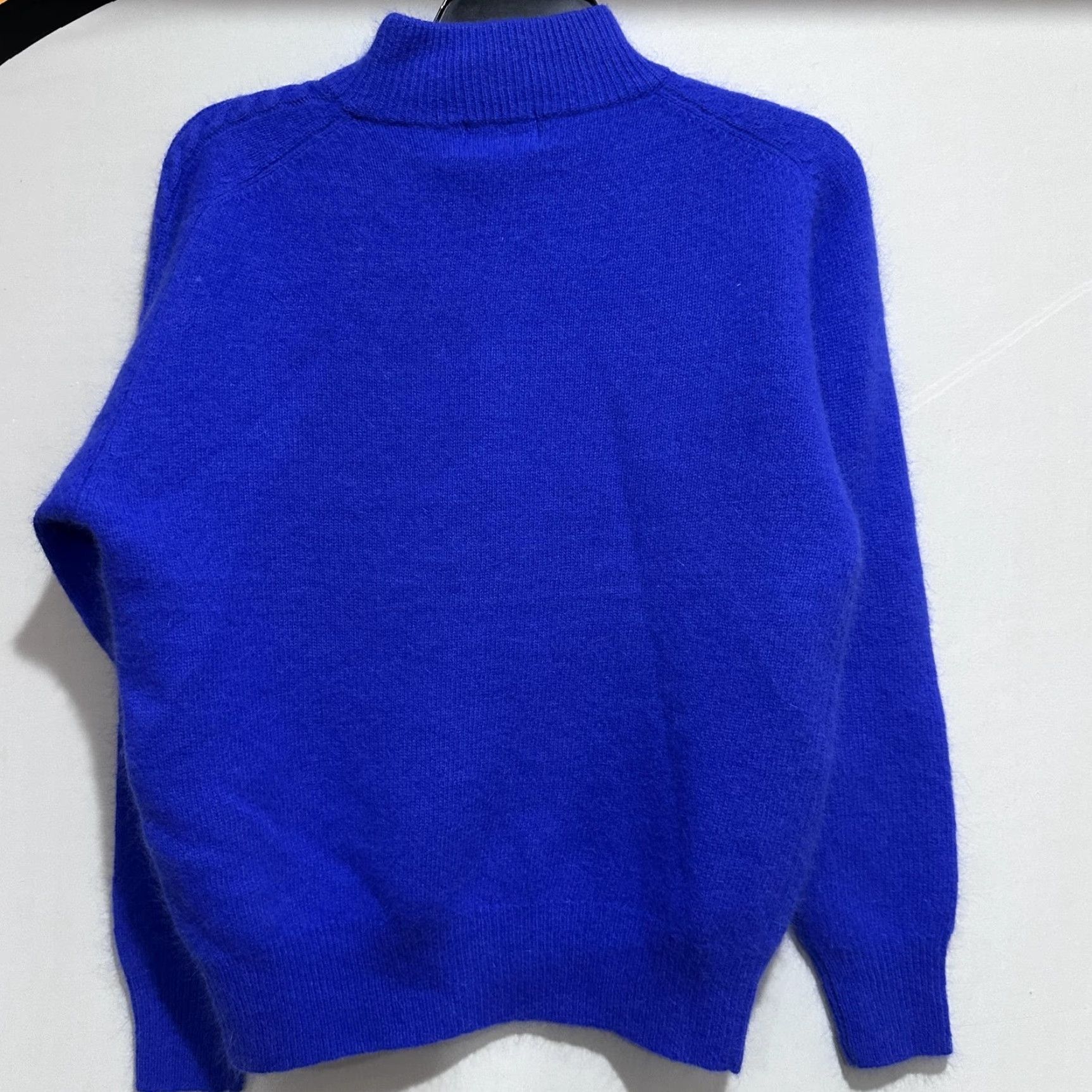 Vintage VINTAGE Crystal Sweater Womens M Blue Wool Angora Mock Neck DYE TRANSFER Size M / US 6-8 / IT 42-44 - 4 Thumbnail