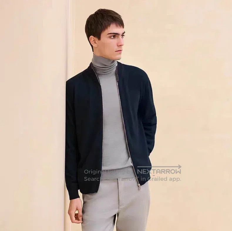 Hermes Hermes Cashmere zip-up jacket, olive green, 100% cashmere Size US L / EU 52-54 / 3 - 4 Thumbnail