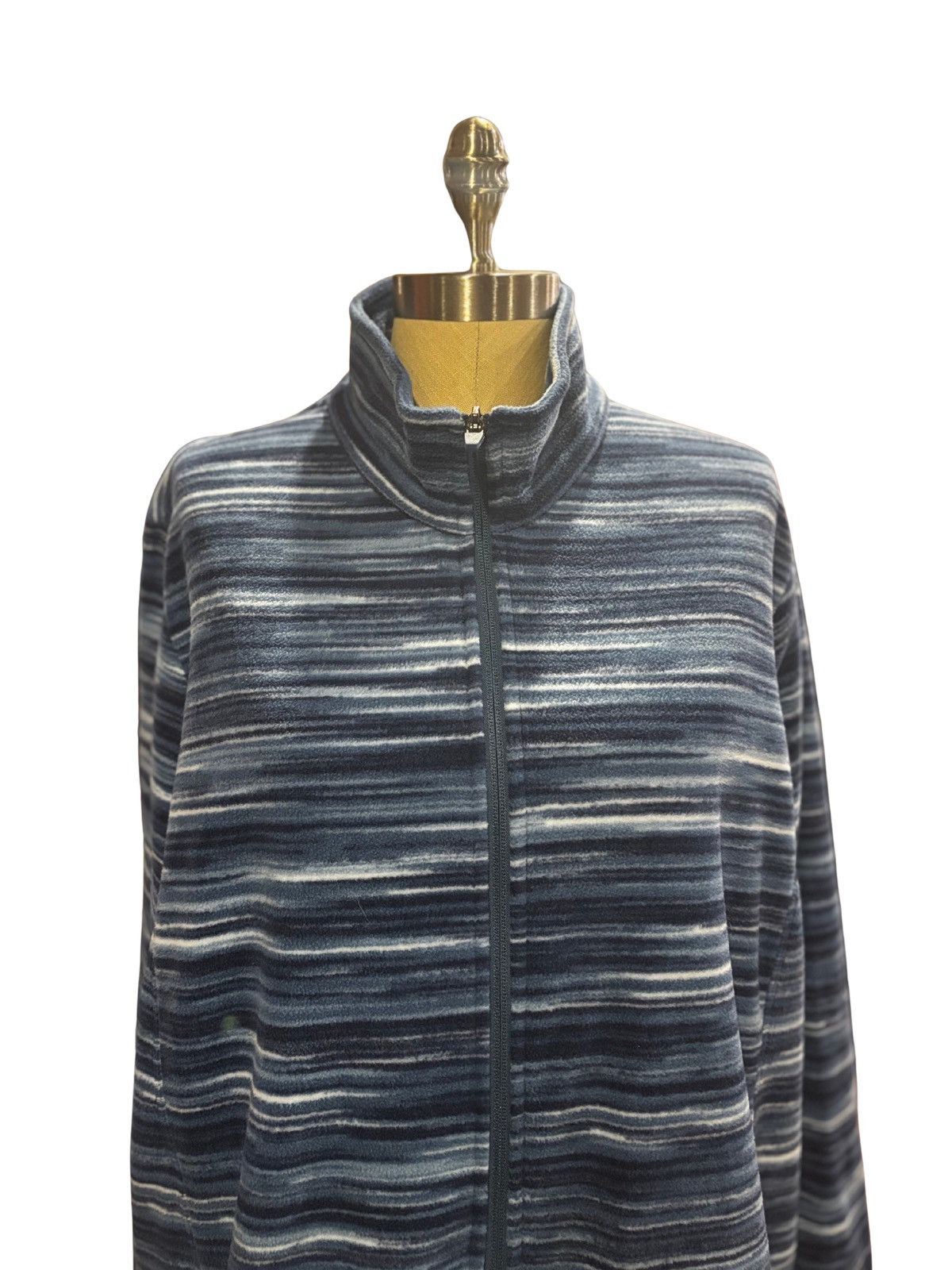 Other Blue striped fleece Jacket.wj0911 Size XXL / US 16-18 / IT 52-54 - 2 Thumbnail