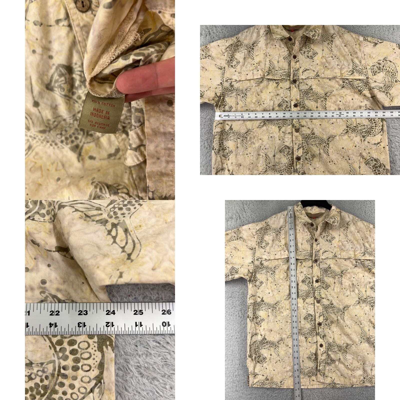 Altamont Altamont Shirt Adult Large Beige Fish Hawaiian All Over Print Short Sleeve Button-Up Mens Regular Size Large Beige Fish Hawaiian Pattern 90s Theme? Size US L / EU 52-54 / 3 - 8 Thumbnail