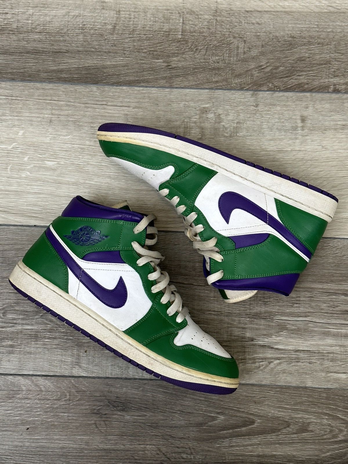 Jordan Brand × Nike RARE Jordan 1 Mid " Incredible Hulk " Sz. 9.5 Purple + Green Size US 9.5 / EU 42-43 - 6 Thumbnail