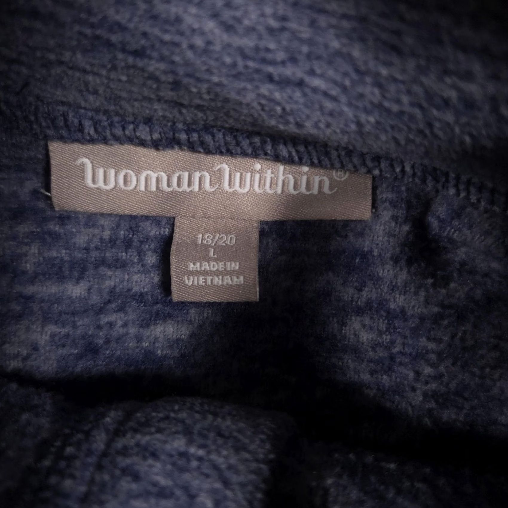 Vintage Woman Within Sweater Plus 18/20 Blue Fleece 1/4 Zip Mock Neck Pullover Shirt Womens Long Sleeve Raglan Knit Casual Winter Vintage: No? Size XXL / US 16-18 / IT 52-54 - 5 Thumbnail