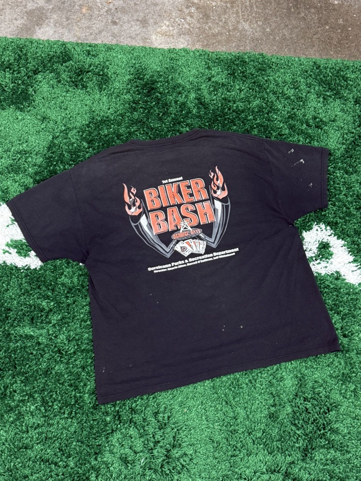 Vintage Vintage Distressed Biker Paint Splatter Hole Tee XL Harley Size US XL / EU 56 / 4 - 1 Thumbnail