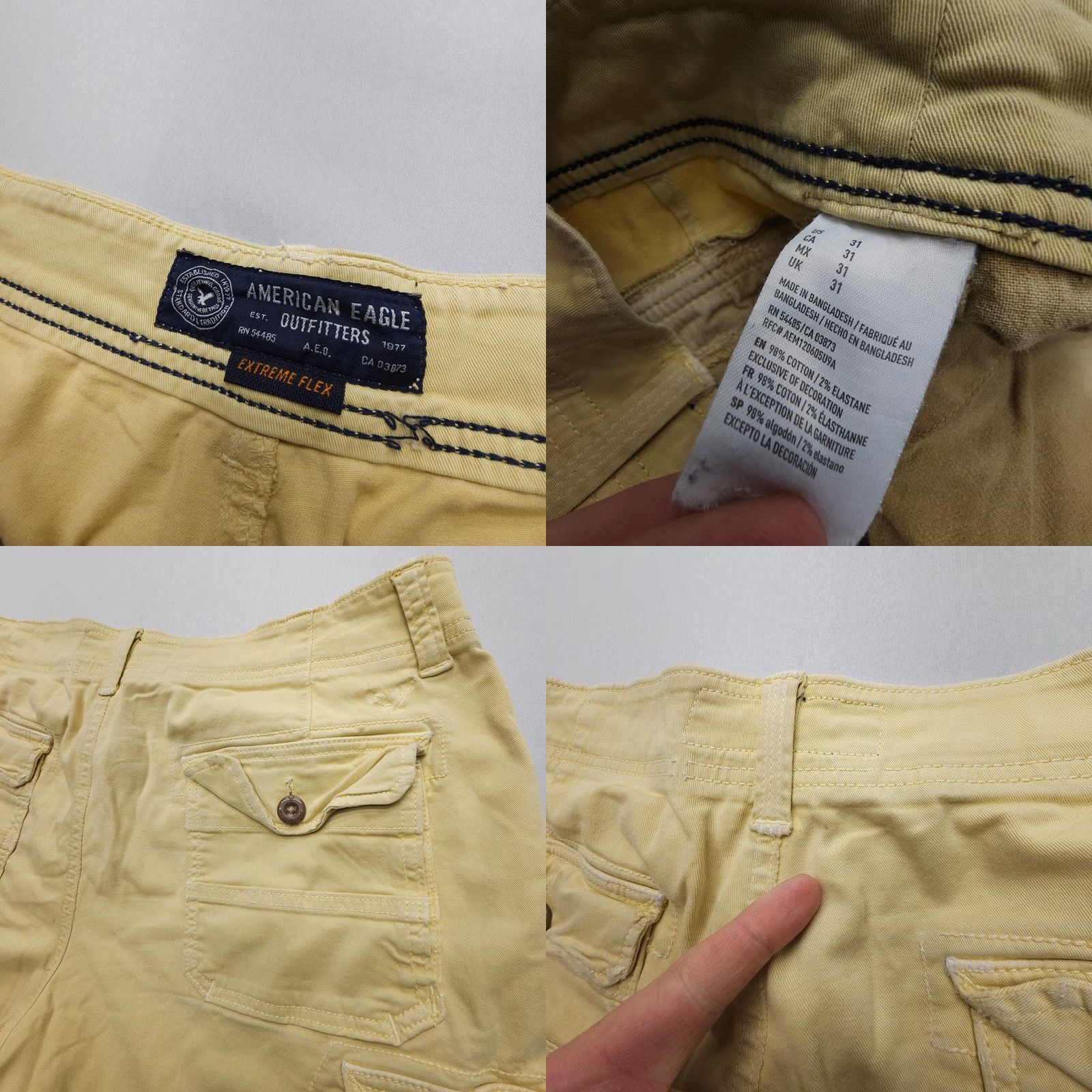 American Eagle Outfitters American Eagle Outfitters Cargo Shorts Mens 31 Yellow Pockets Twill Cargo Short MENS Regular 31 Yellow Size US 31 - 8 Thumbnail