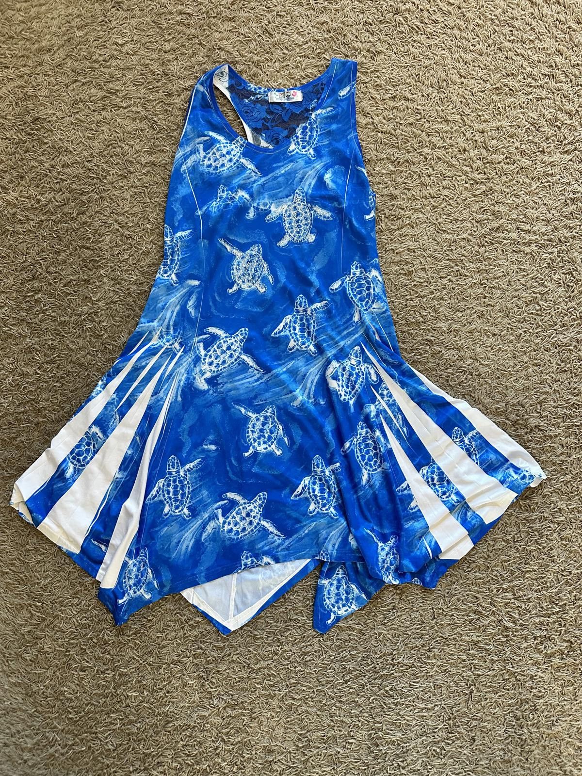 Designer India Boutique Blue Turtle Print Dress Size M / US 6-8 / IT 42-44 - 1 Thumbnail