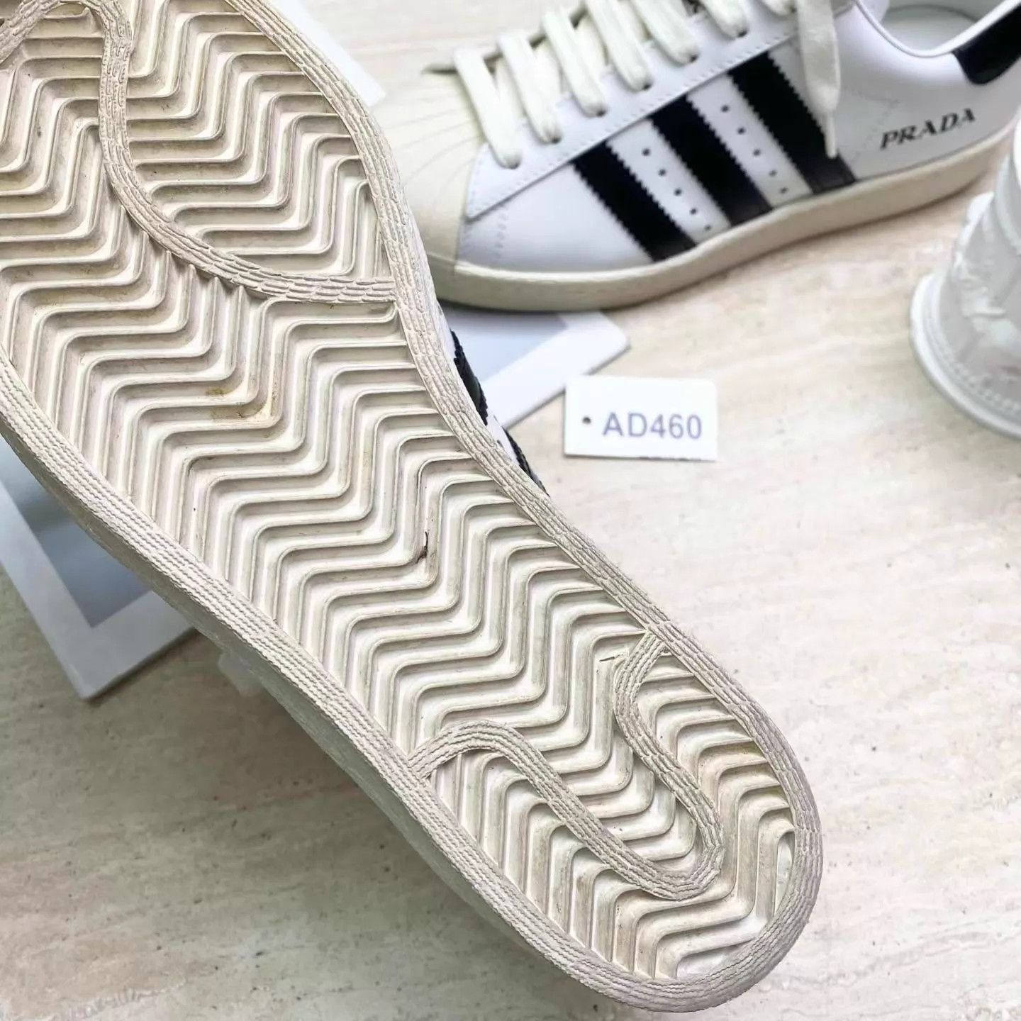 Adidas PRADA x adidas originals SUPERSTAR Black/White 37.5 Size US 7 / IT 37 - 5 Thumbnail