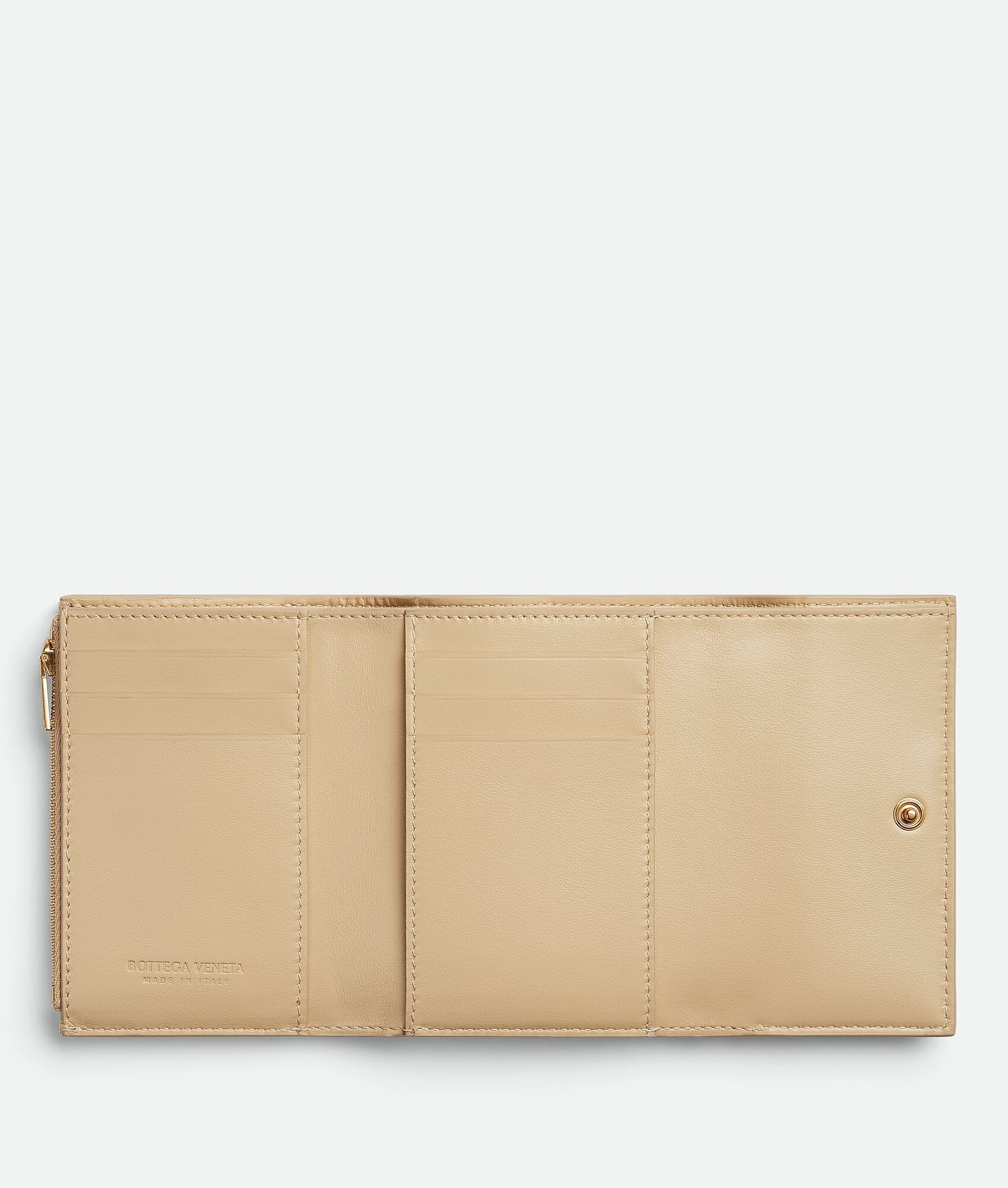 Bottega Veneta o1n1vont0525 Size: OS / Cassette Tri-Fold Zip Wallet Beige Size ONE SIZE - 3 Thumbnail