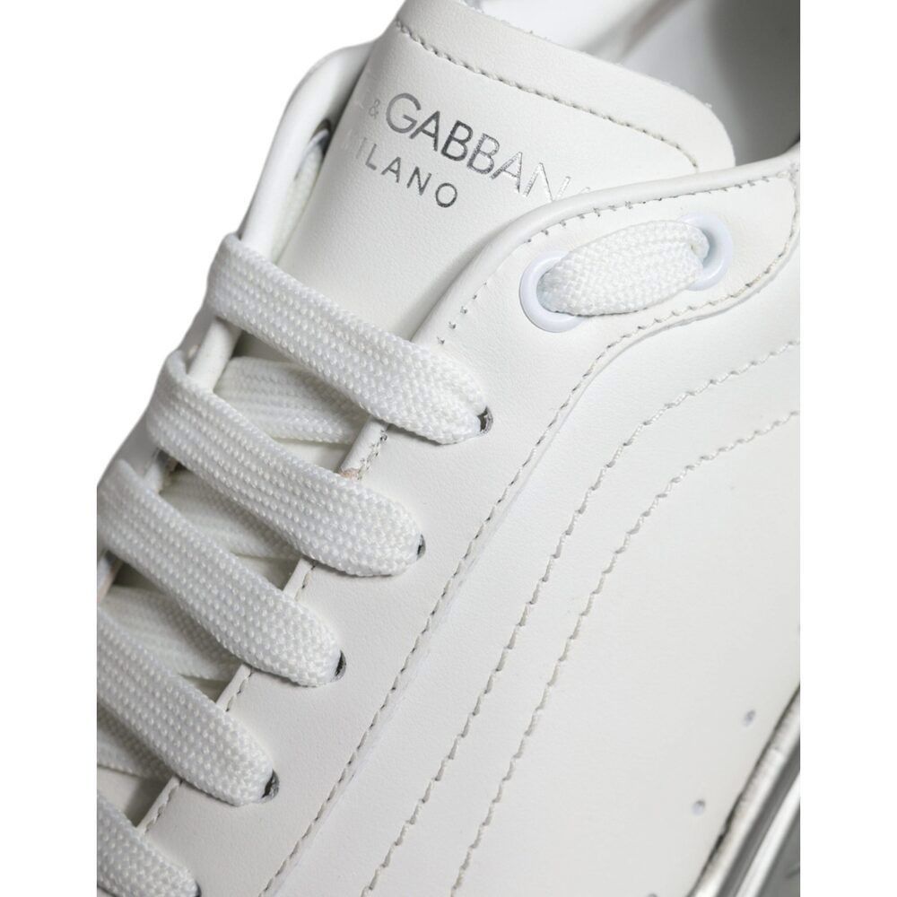 Dolce & Gabbana Dolce & Gabbana White Silver Daymaster Low Top Sneakers Shoe Size US 7.5 / EU 40-41 - 6 Thumbnail