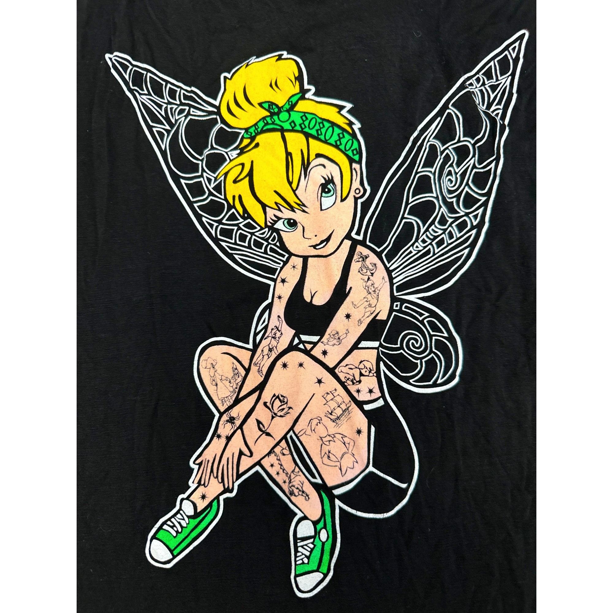 Other CCC Tattooed Tinker Bell Black Back Tank Top With Racerback Size L / US 10 / IT 46 - 6 Thumbnail