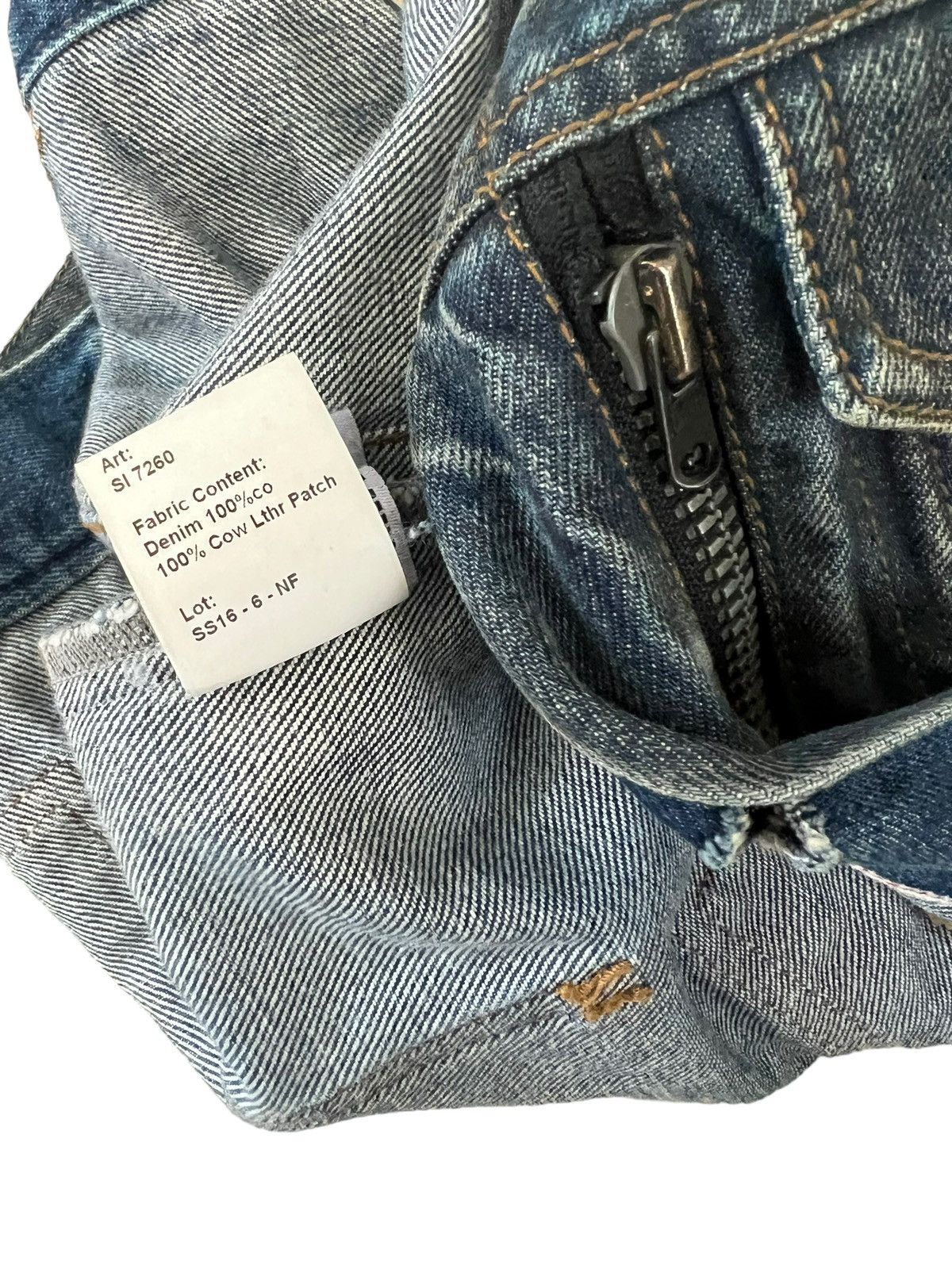 R13 R13 Italy Distressed Waxed Denim Trucker Jacket Type 3 Size US XS / EU 42 / 0 - 25 Thumbnail