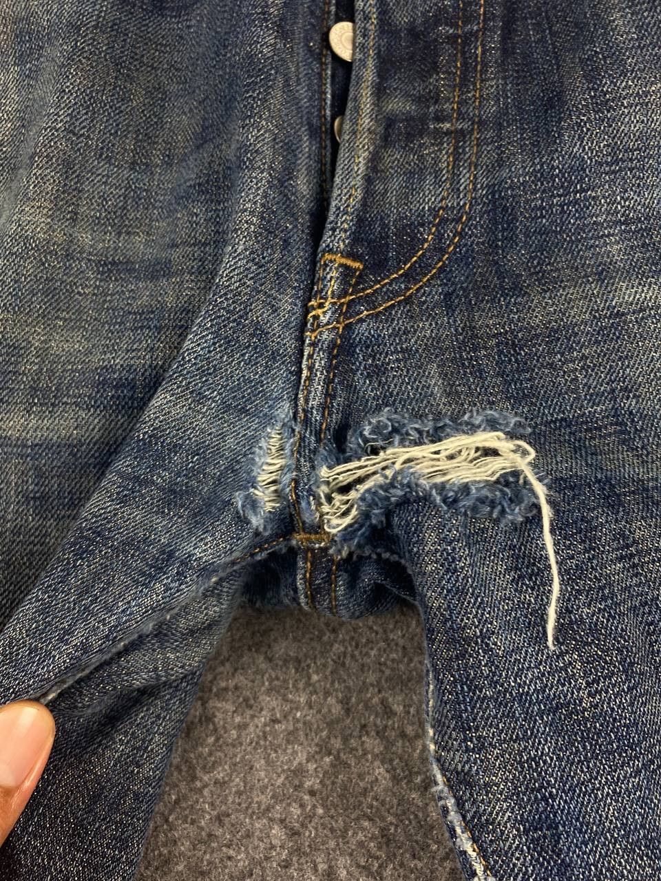Levi's levis 501 distressed denim nice design Size US 36 / EU 52 - 10 Thumbnail