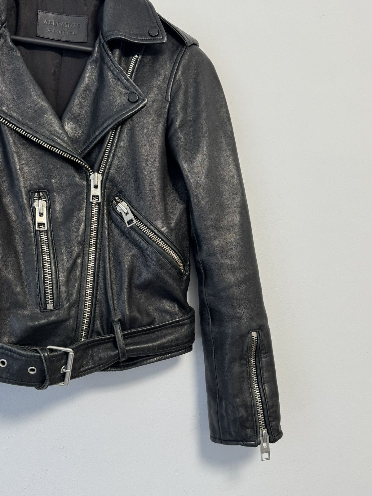 Allsaints ALLSAINTS Balfern Biker Jacket Black Motorcycle Short US 4 Size S / US 4 / IT 40 - 3 Thumbnail