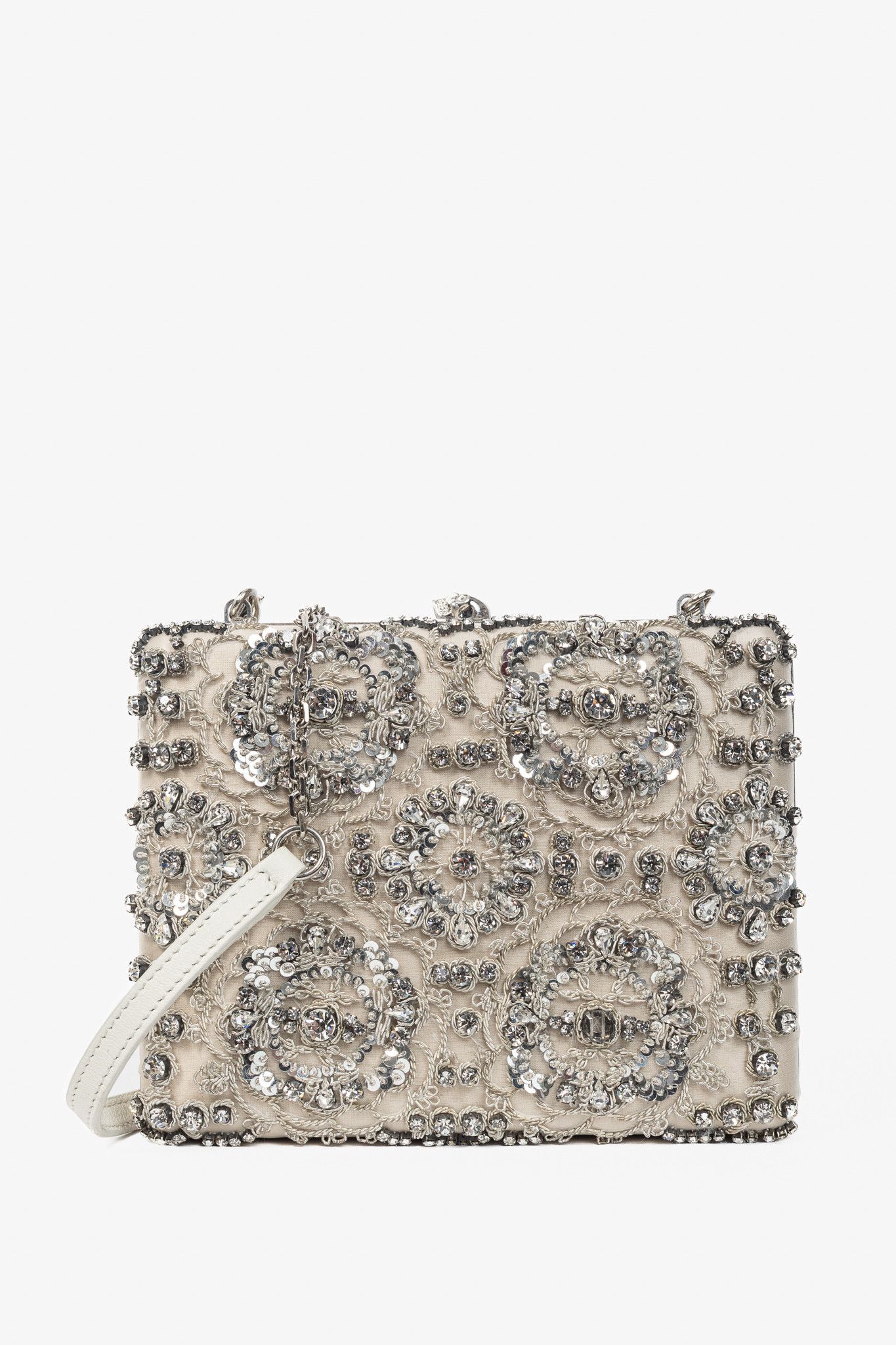 Alexander McQueen Alexander McQueen Crystal/Sequin-Embroidered Satin Clutch Size ONE SIZE - 1 Thumbnail