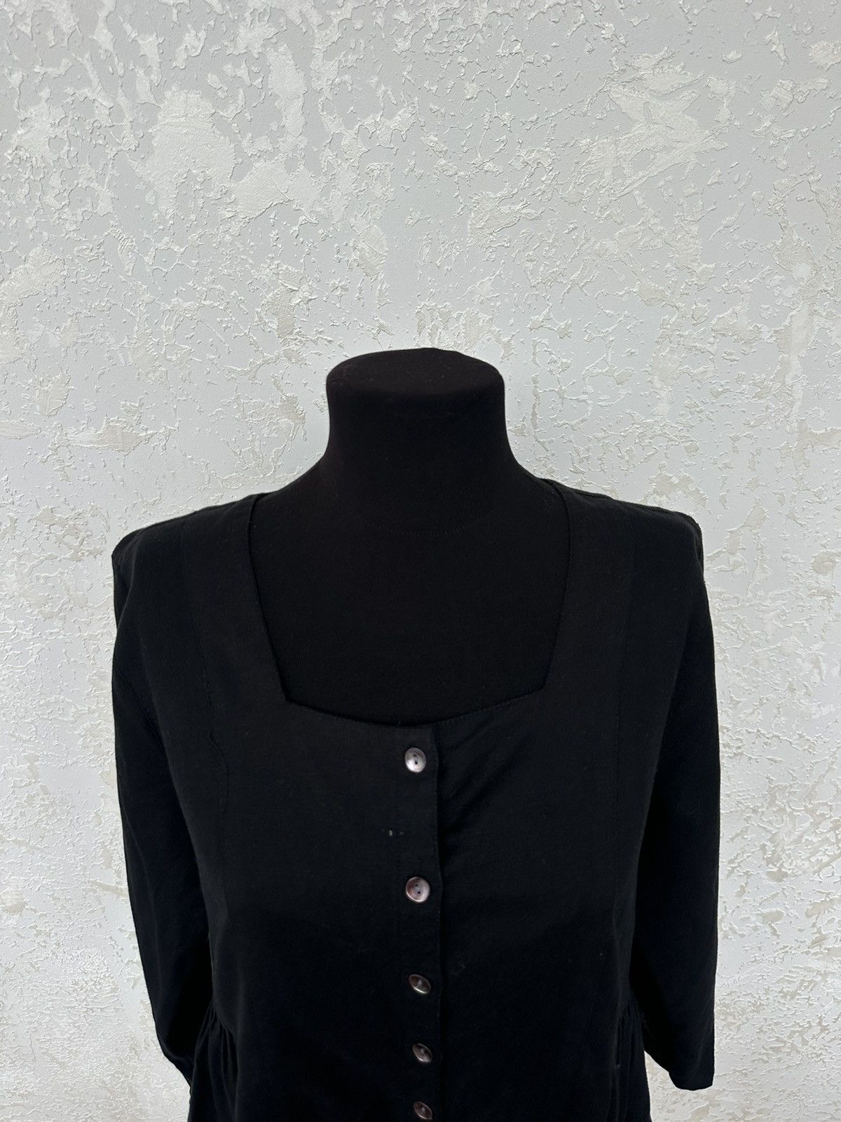 Gudrun Sjoden Cotton Linen Women's Dress Button Long Sleeve