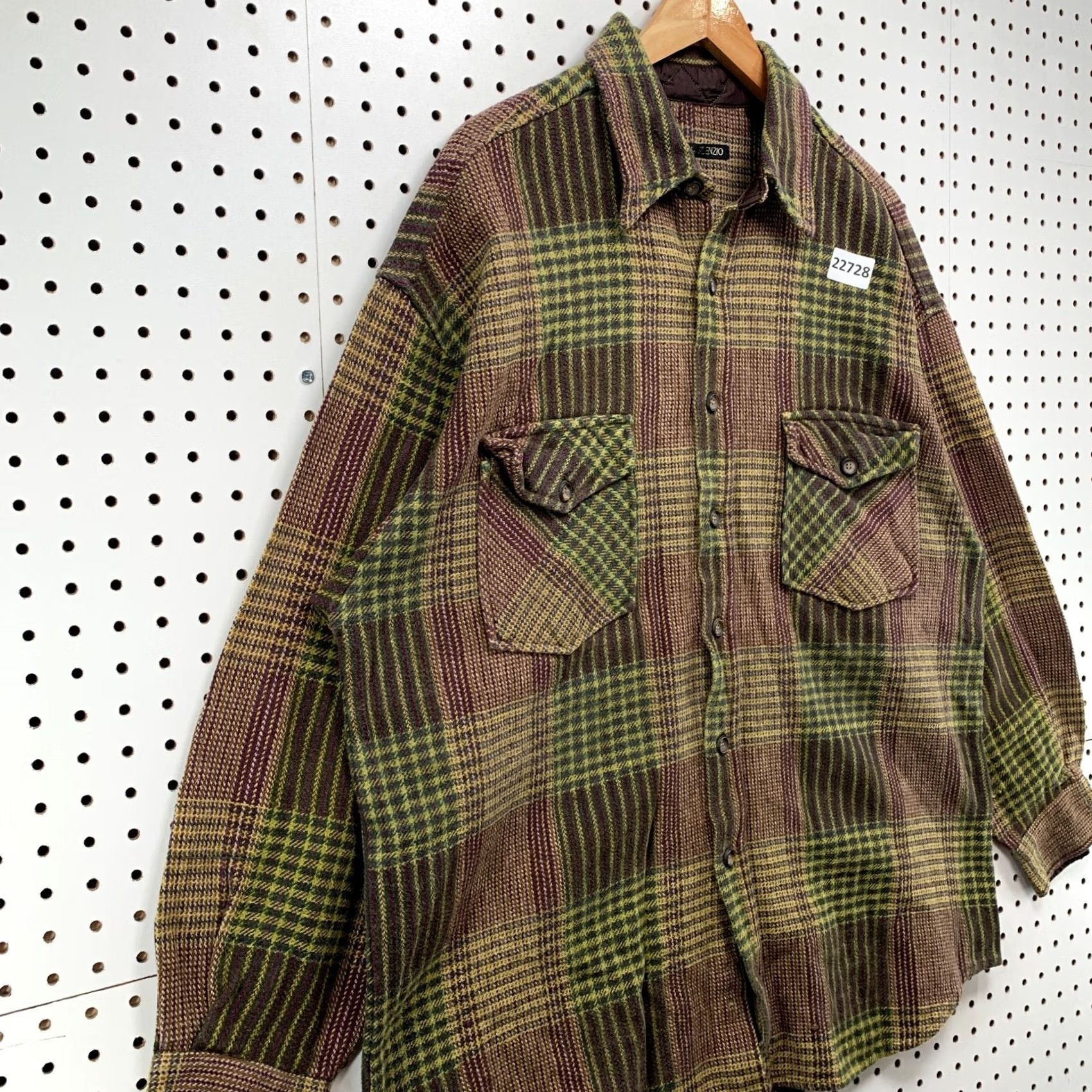 Vintage Hardwear By Silenzo Flannel Shirt Men XL Brown Knit Heavyweight Button Size US XL / EU 56 / 4 - 5 Thumbnail