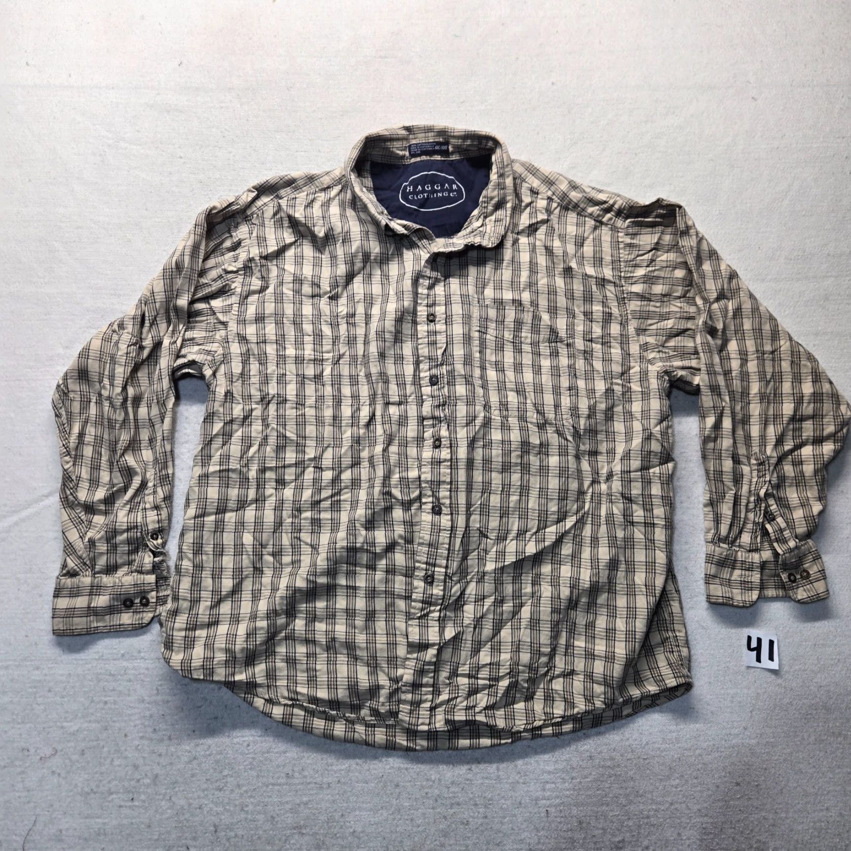 Haggar Haggar Shirt Button-Up Plaid Brown Long Sleeve 2XL Adult Men's Size 2XL Brown Plaid Haggar Shirt Long Sleeve Button-Front Mens 2XL Size US XXL / EU 58 / 5 - 2 Thumbnail