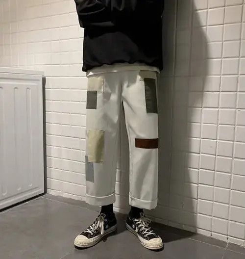Japanese Brand New Cool Patches Casual Pants Trousers Spring Summer Size US 33 - 2 Thumbnail
