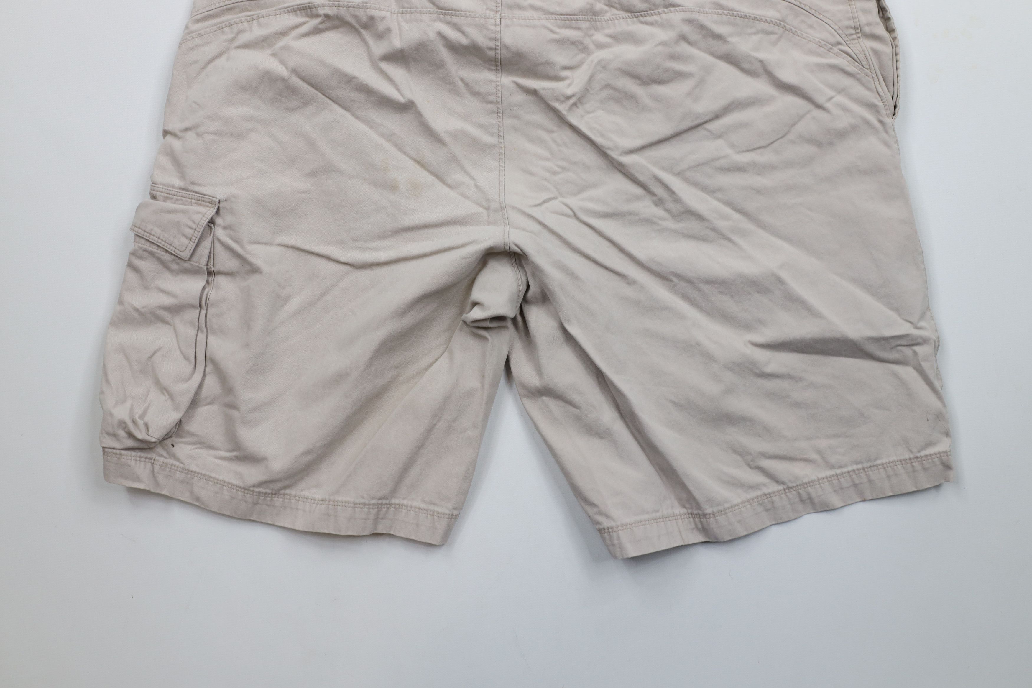 Nike × Vintage Vintage 90s Y2K Nike Travis Scott Mini Swoosh Shorts Beige Size US 34 / EU 50 - 12 Thumbnail