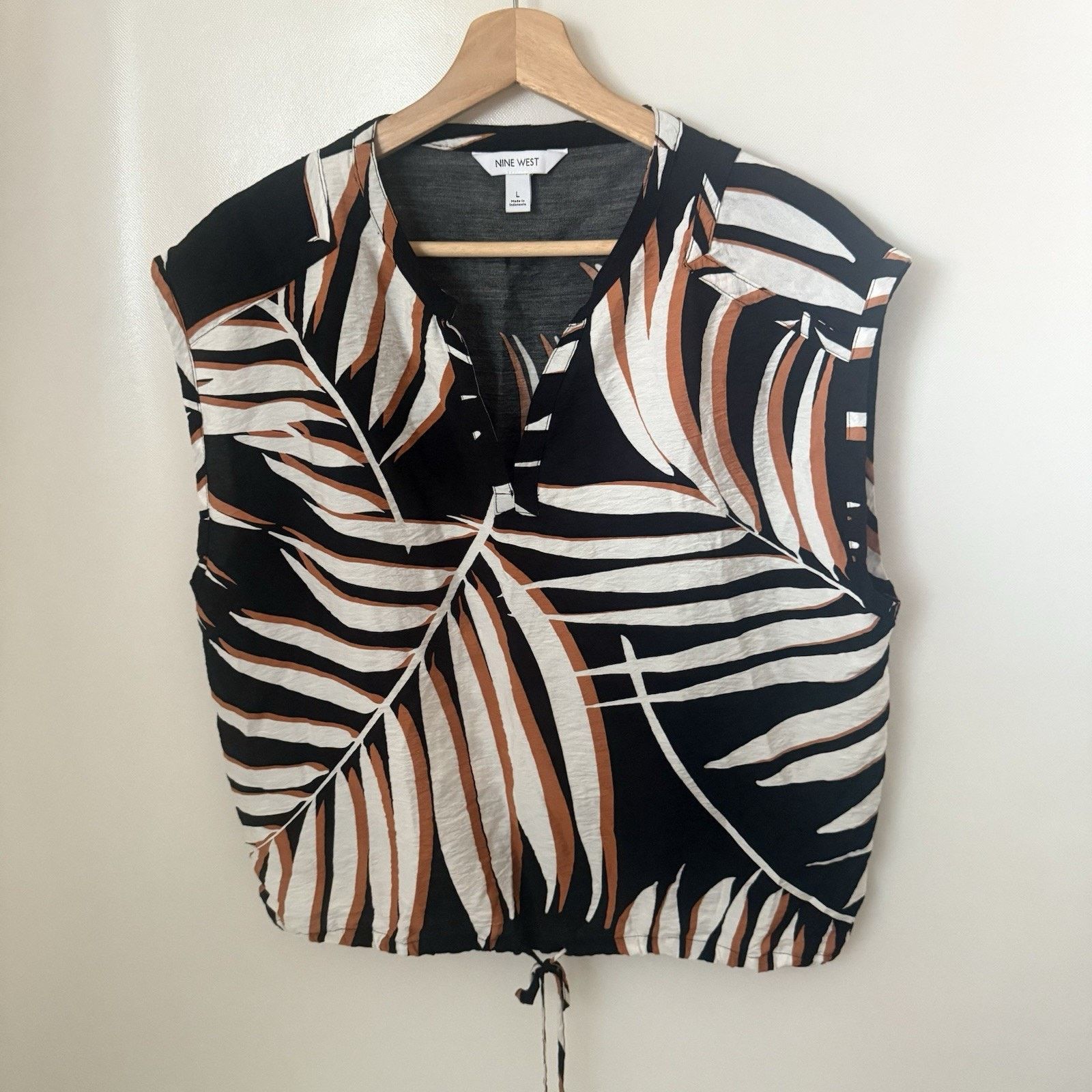 Nine West Nine West Top Palm Leaf Resort Tropical Hawaiian Coconutgirl Size L / US 10 / IT 46 - 2 Thumbnail