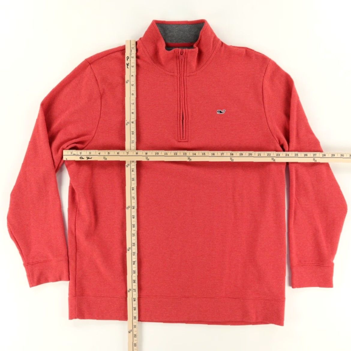 Vineyard Vines Vineyard Vines Coopers Town Saltwater Pullover Striped Red Men's XL Shirt Sweater Mock Long Sleeve Cotton Blend Mens Size US XL / EU 56 / 4 - 3 Thumbnail
