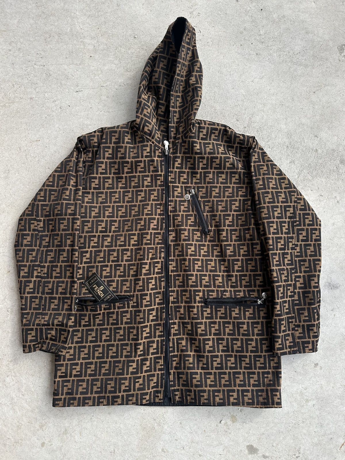 Fendi Fendi Monogram Italy Jean 1925 Roma Reversible Jacket