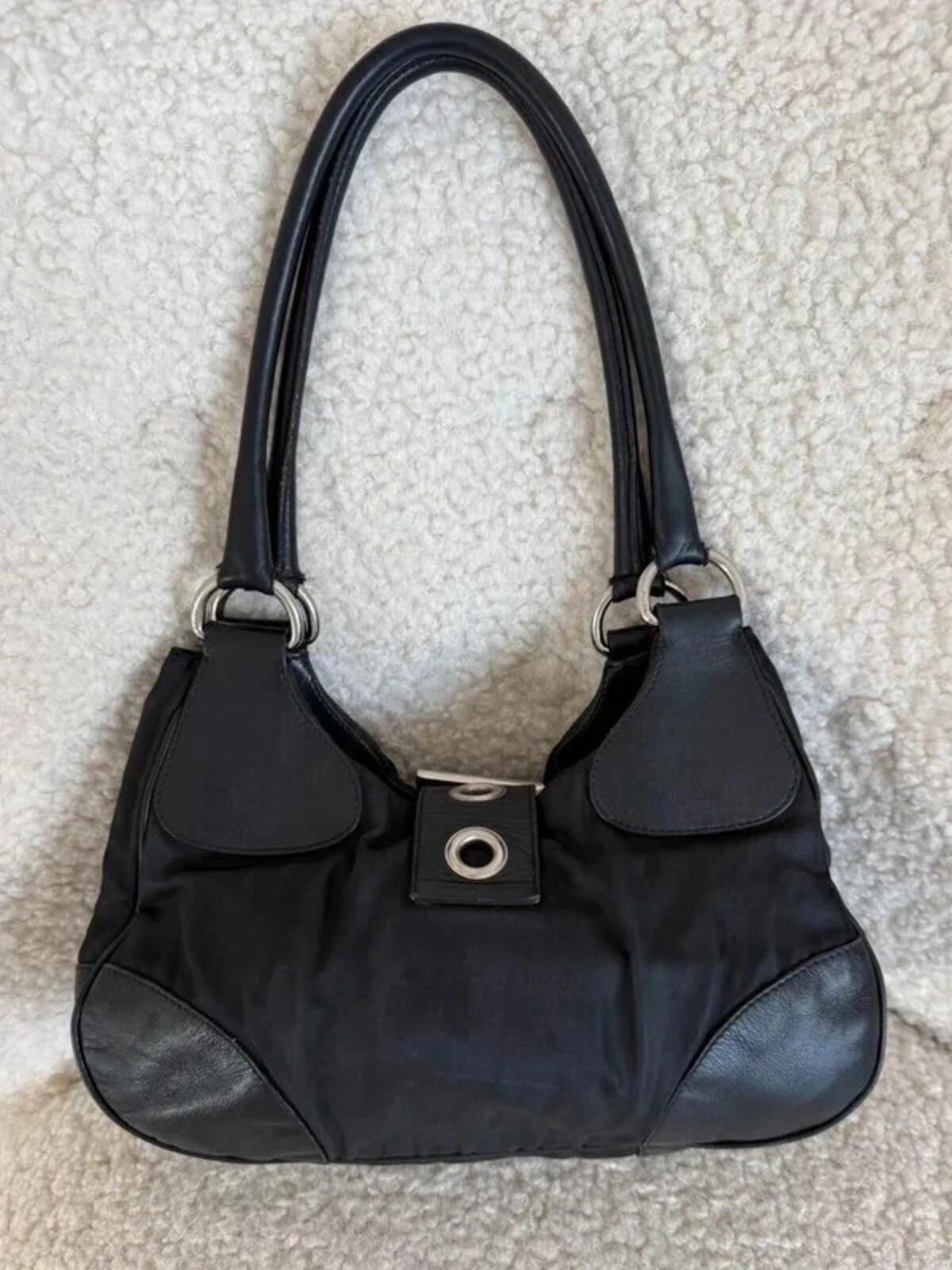 Prada Prada nylon buckle half moon shoulder bag in black Size ONE SIZE - 8 Thumbnail