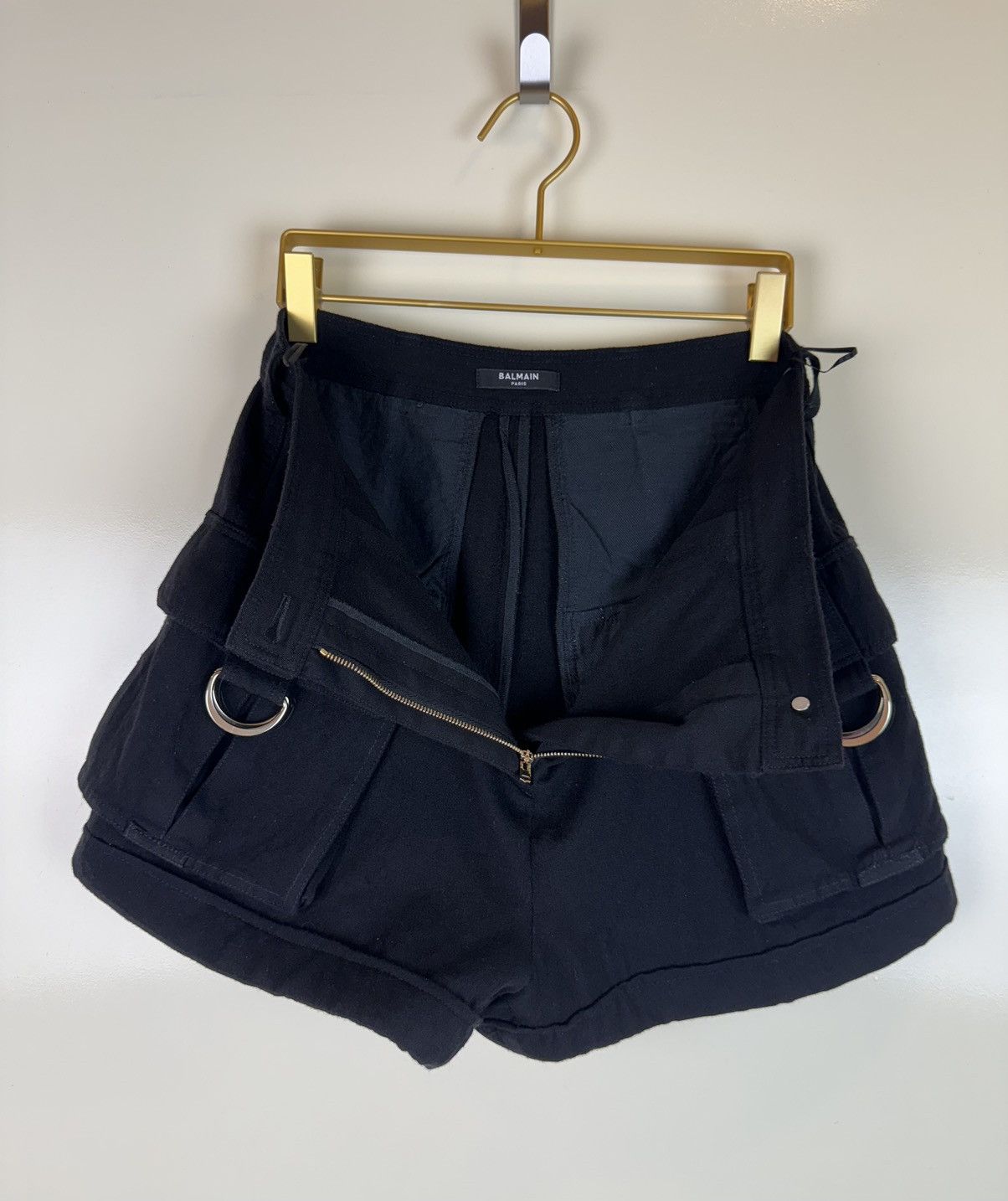Balmain Balmain boiled wool cargo Bermuda shorts black high rise Size 28" / US 6 / IT 42 - 3 Thumbnail