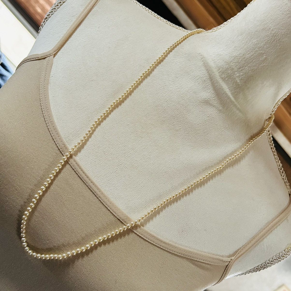 Vintage Vintage crown Trifari 4mm cream glass pearl necklace NWT Size ONE SIZE - 1 Thumbnail