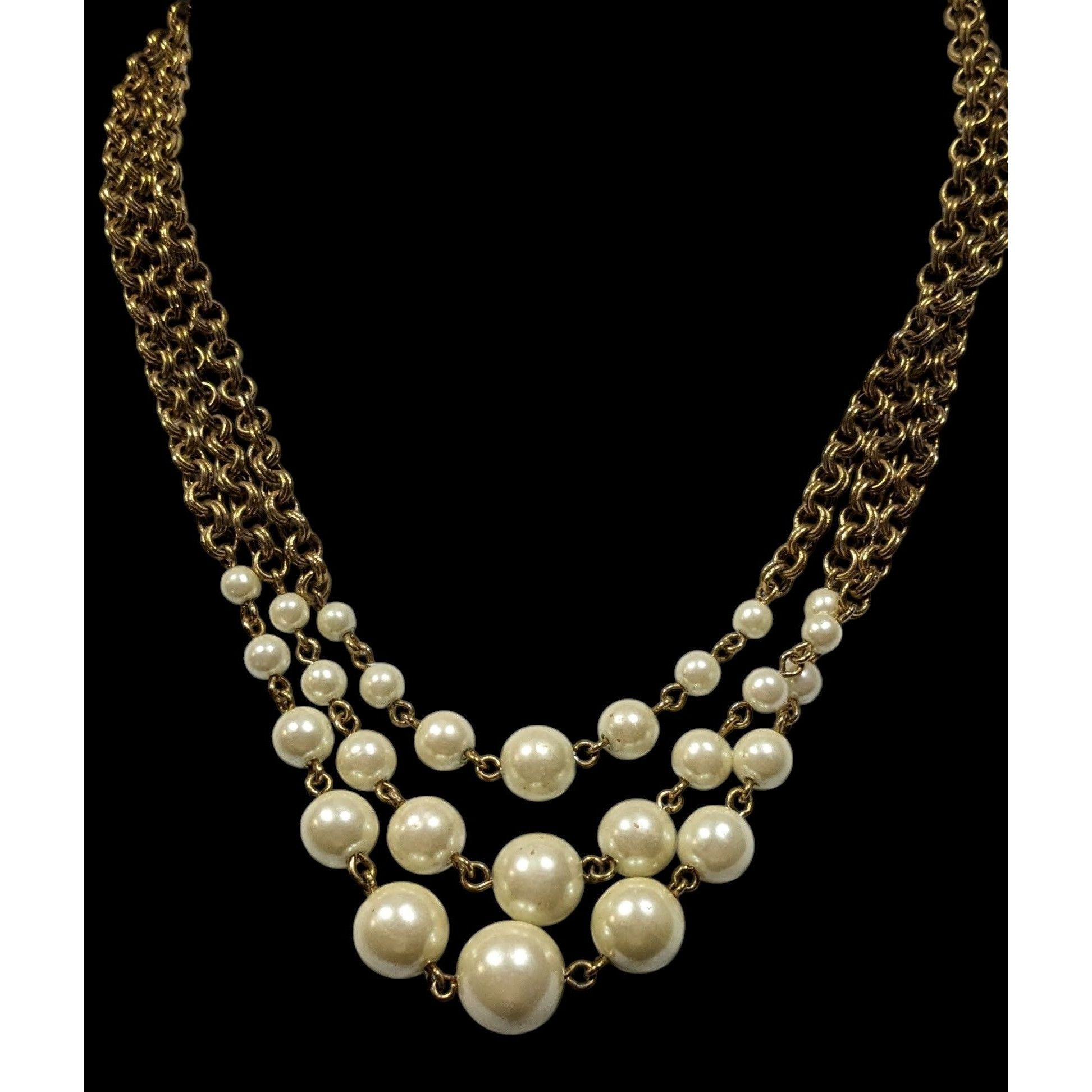 Other Vintage Glam Avon Cream And Gold Tone Fuax Pearl Layered Cha Size ONE SIZE - 2 Thumbnail
