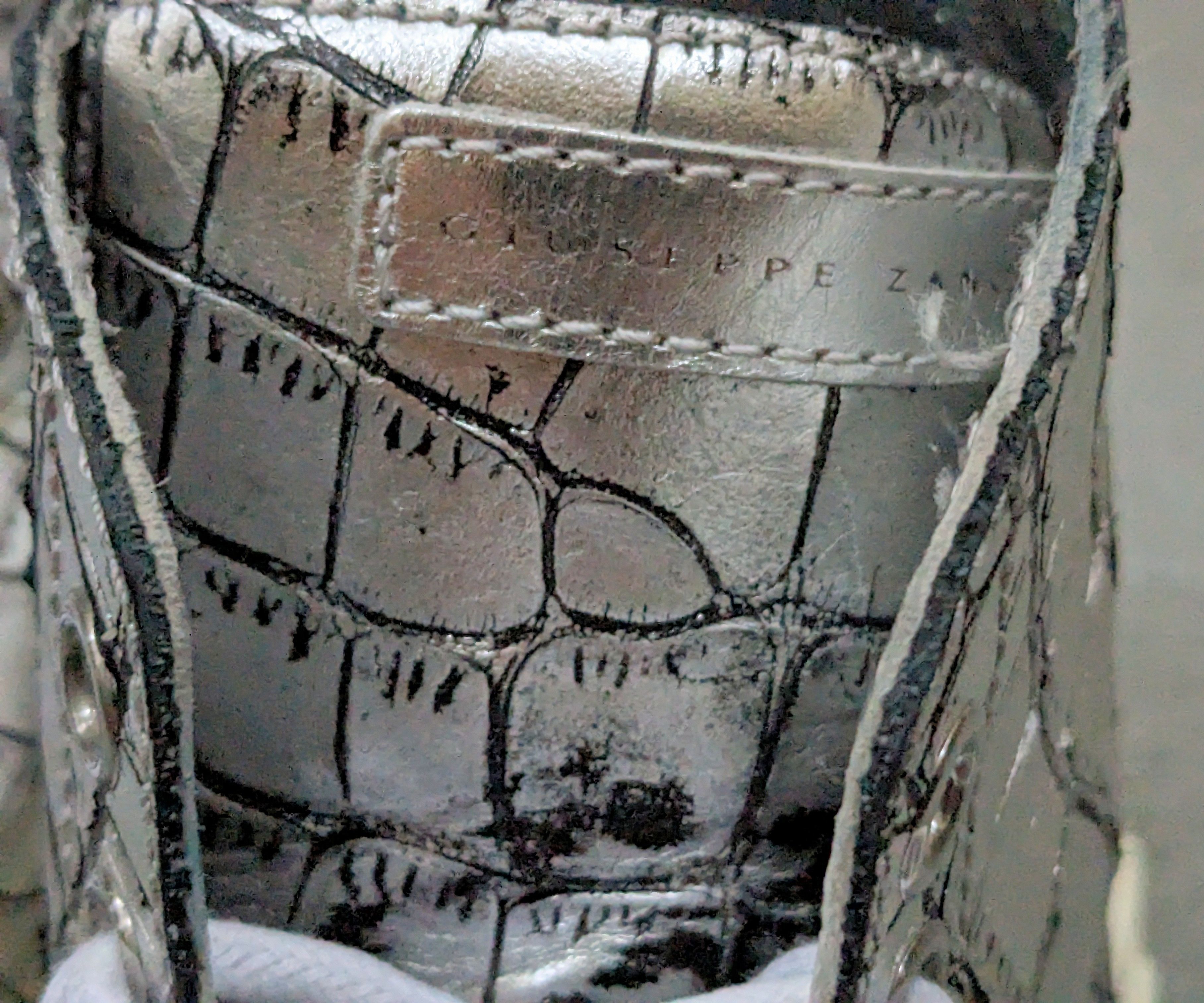 Giuseppe Zanotti Giuseppe Zanotti Sneakers Silver Crocodile Embossed High Top Size US 10 / EU 43 - 13 Thumbnail