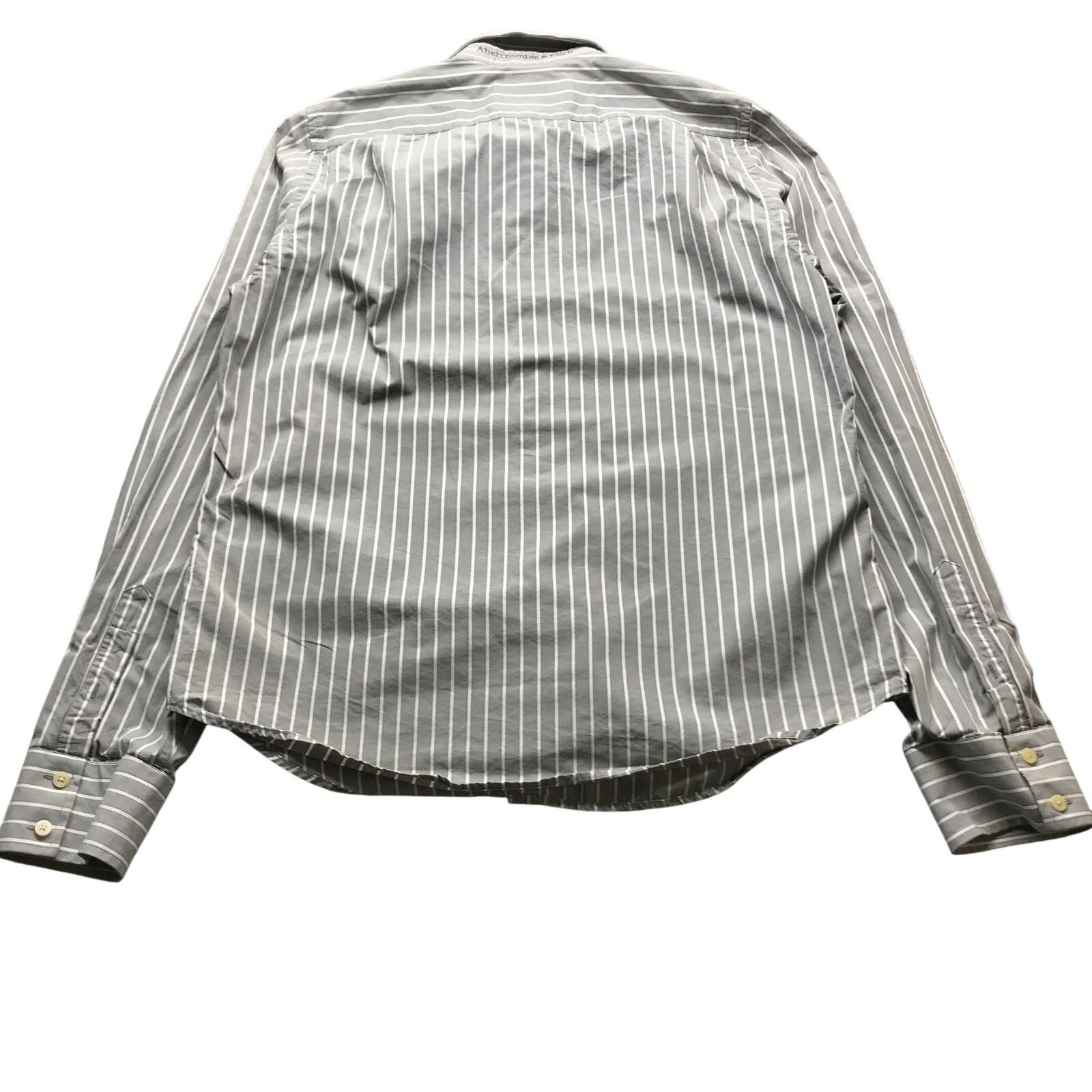 Abercrombie & Fitch Abercrombie & Fitch Muscle Dress Shirt Men XXL Striped Gray Size US XXL / EU 58 / 5 - 2 Thumbnail