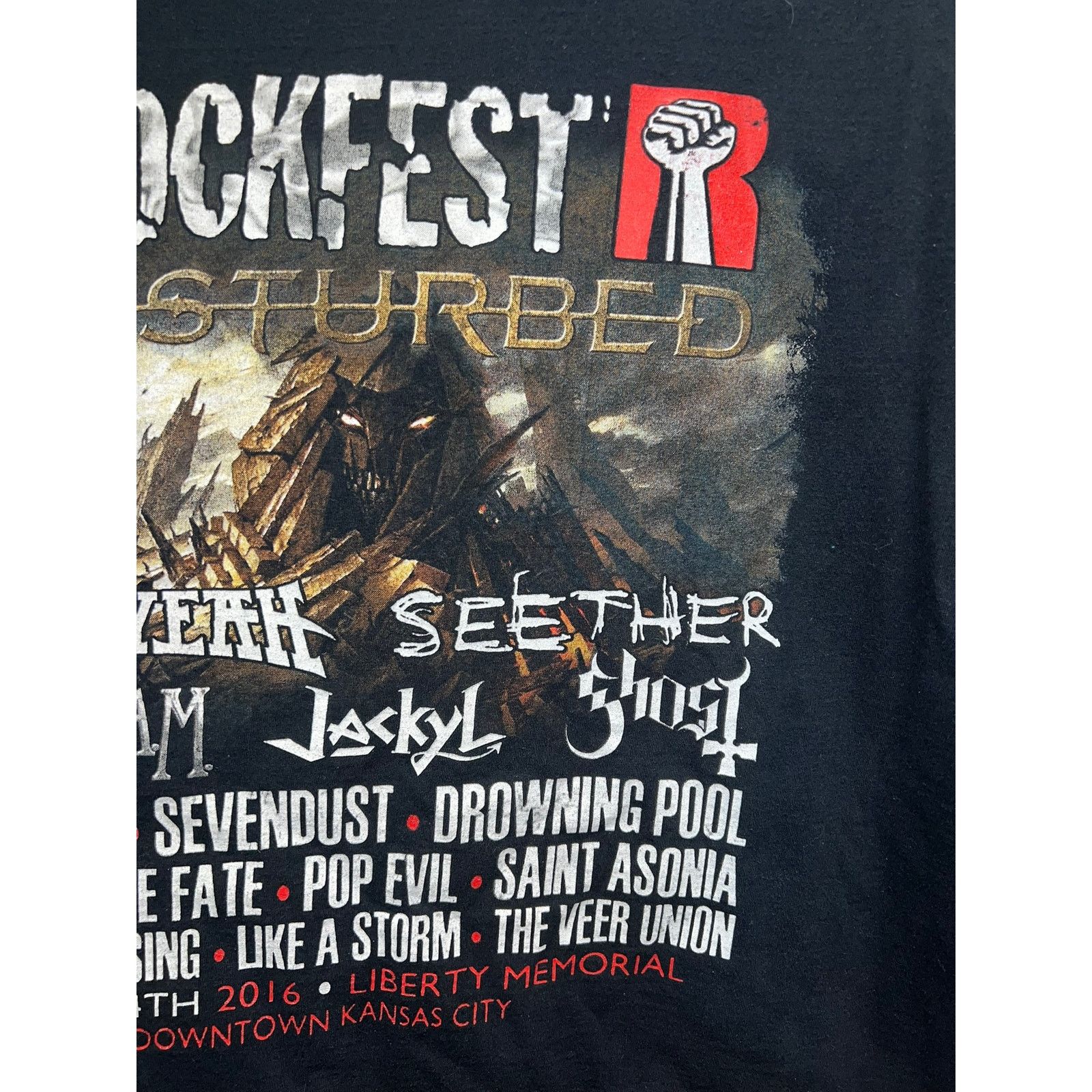 Jerzees Rock Fest Band Shirt 2016 Disturbed Ghost Tee 2XL XXL Size US XXL / EU 58 / 5 - 8 Thumbnail