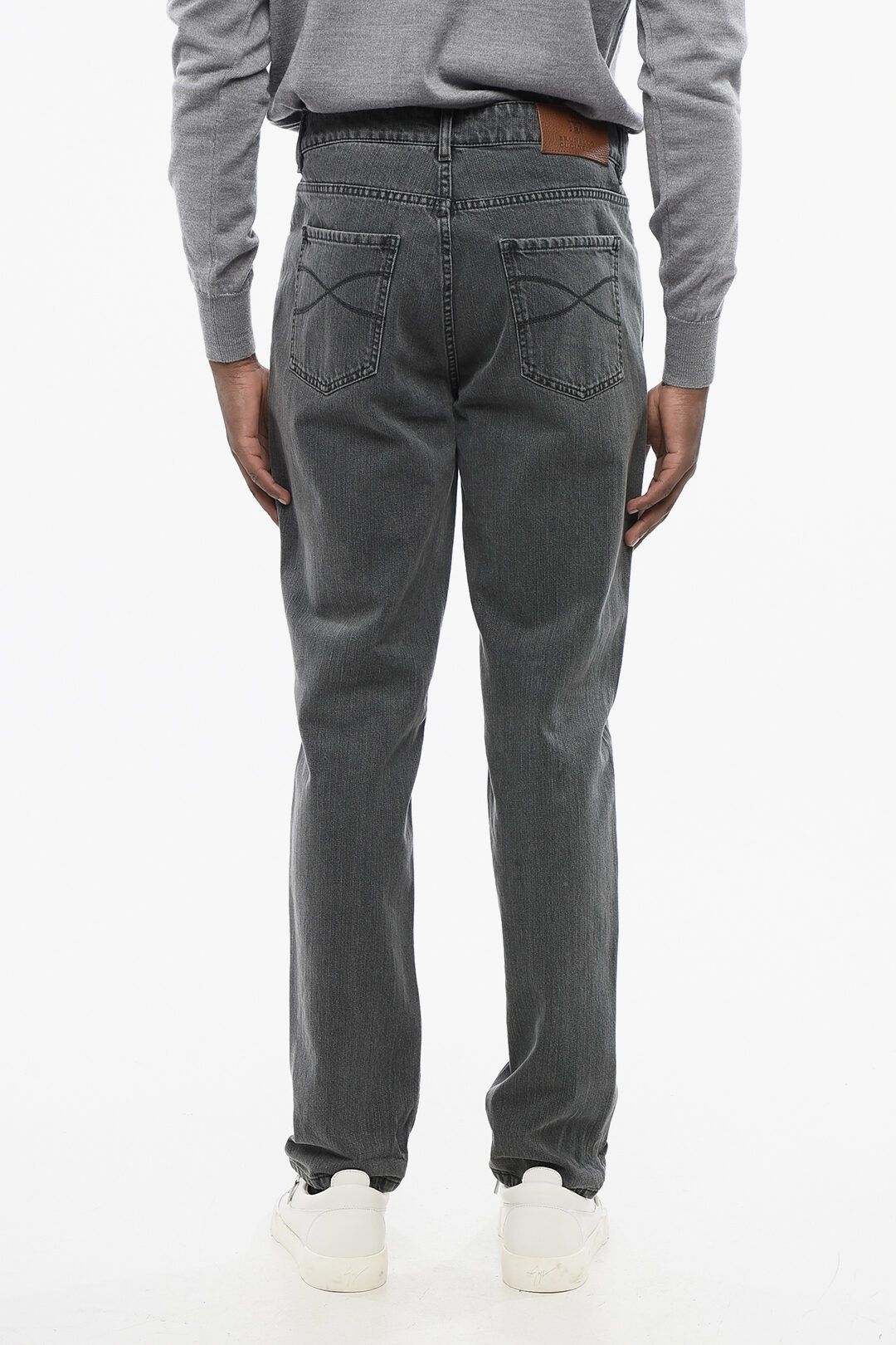 Brunello Cucinelli og1mm0725 Cotton Slim Fit Denim in Grey Size US 44 / EU 60 - 4 Thumbnail
