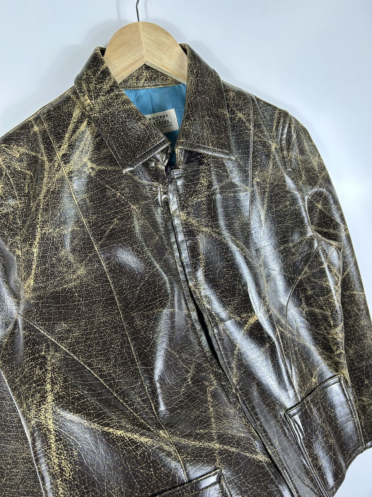 Designer × Vintage ⚡️Vintage Douceur Des Matieres Polyviny Zipper Cropped Jacket Size S / US 4 / IT 40 - 16 Thumbnail