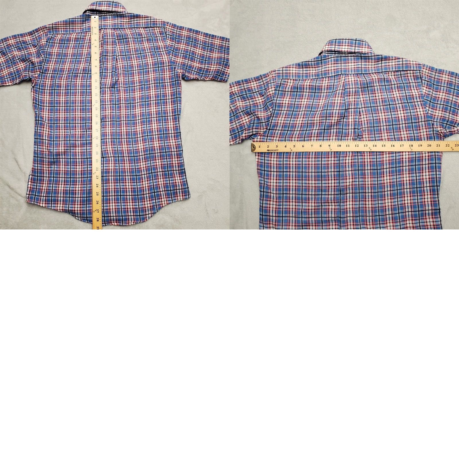 Vintage VINTAGE Towncraft Shirt Men M Blue Plaid Button Short Sleeve Casual JCPenney Weathered/Occasion Size US M / EU 48-50 / 2 - 8 Thumbnail