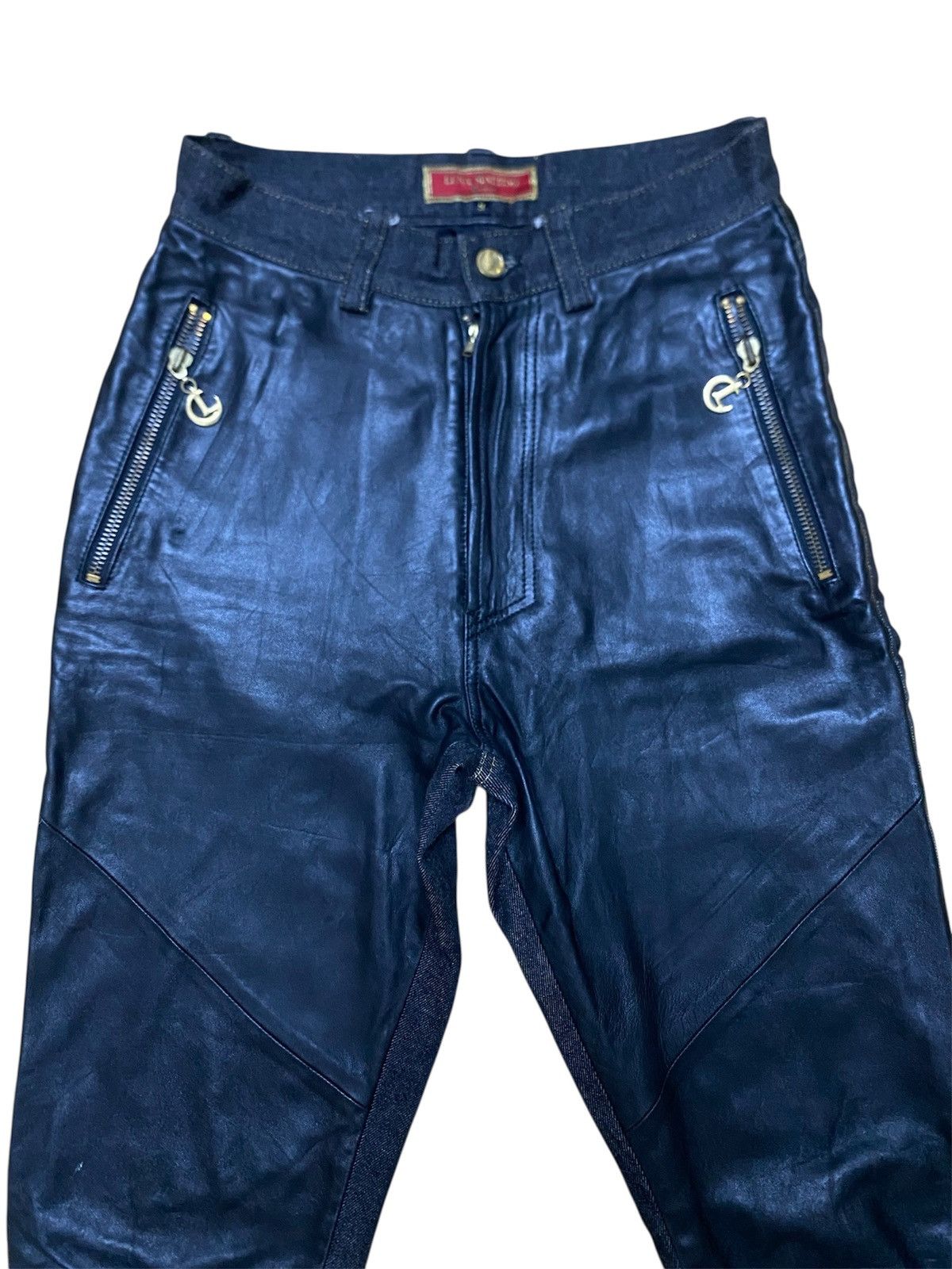 Other Vintage Luna Mattino Half Leather Jeans Size 27" / US 4 / IT 40 - 6 Thumbnail