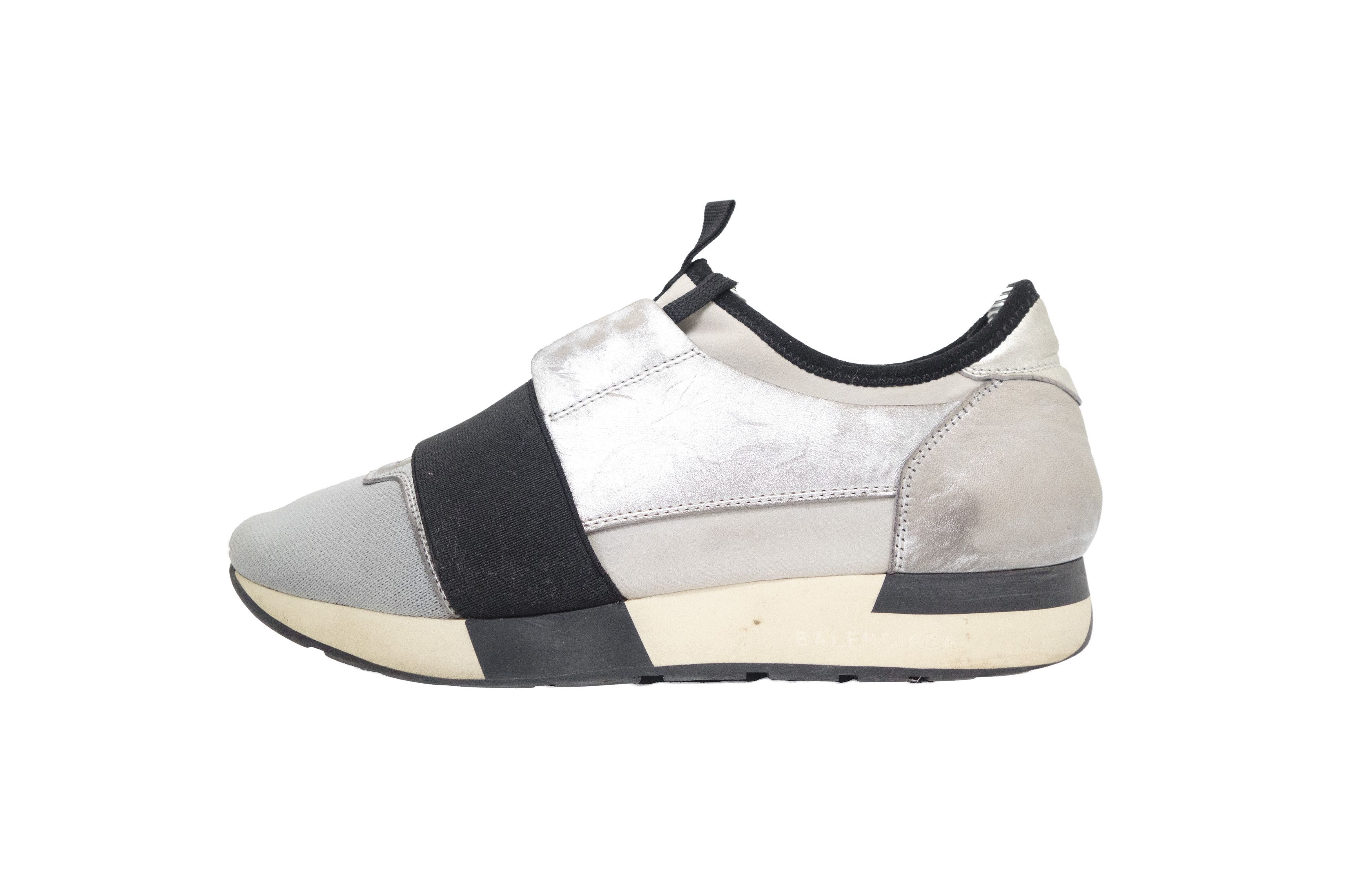 Balenciaga Race Runner Silver Black Mesh Neoprene Sneakers Size US 8 / IT 38 - 1 Thumbnail