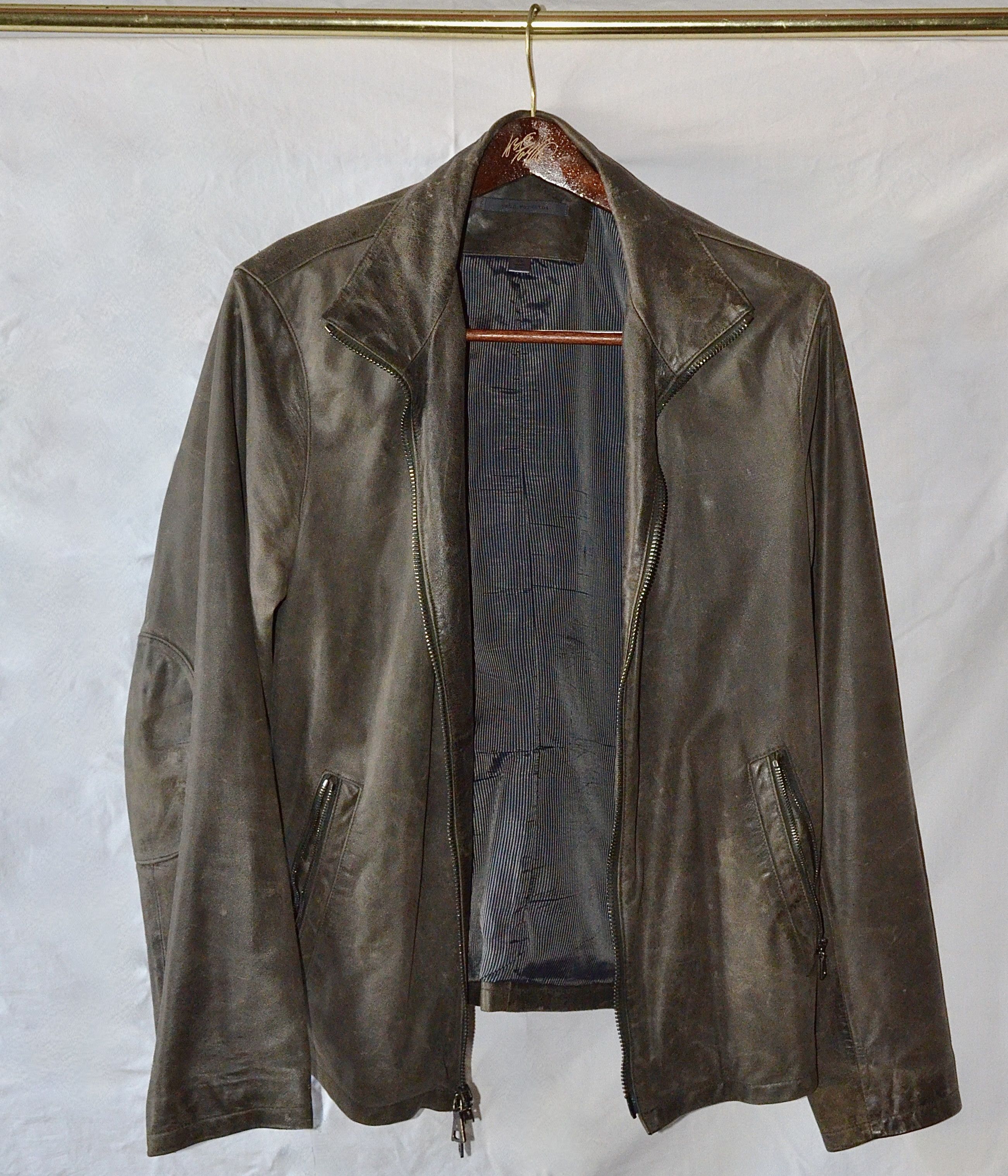 John Varvatos John Varvatos Lambskin Leather Jacket Distressed Brown 48 Size US M / EU 48-50 / 2 - 1 Thumbnail