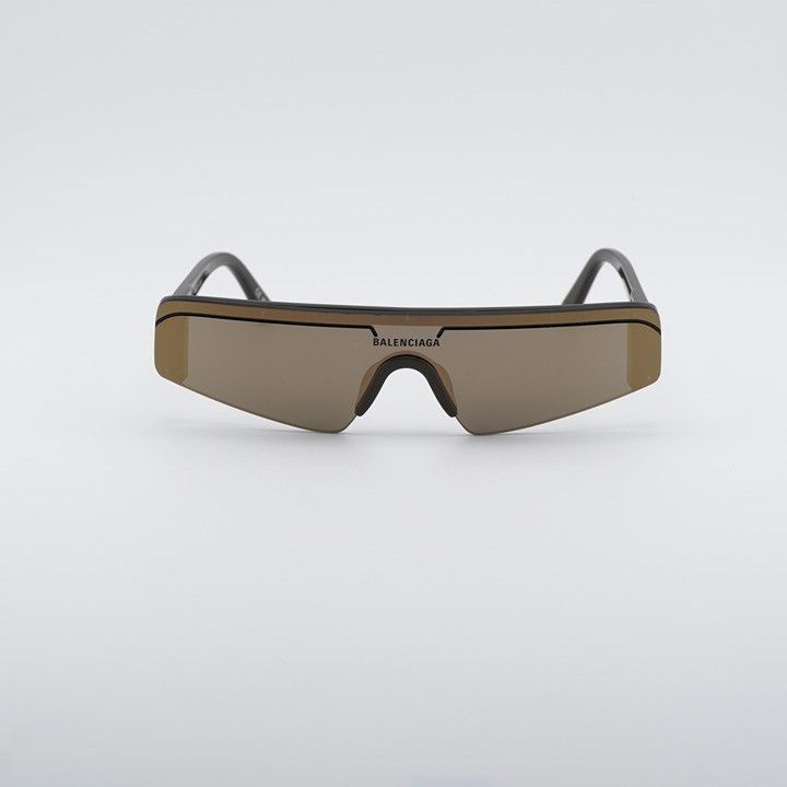 Balenciaga Balenciaga BB0003S 012 Sunglasses Brown Shield Frame Size ONE SIZE - 6 Thumbnail