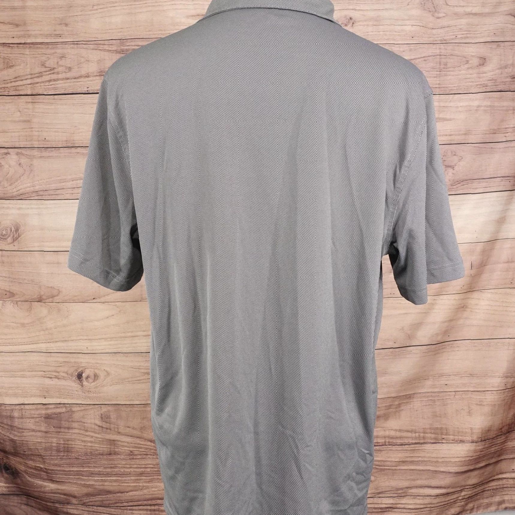 Roundtree & Yorke Roundtree & Yorke Polo Shirt Mens L Gray Striped Performance Golf Jersey Size US L / EU 52-54 / 3 - 4 Thumbnail
