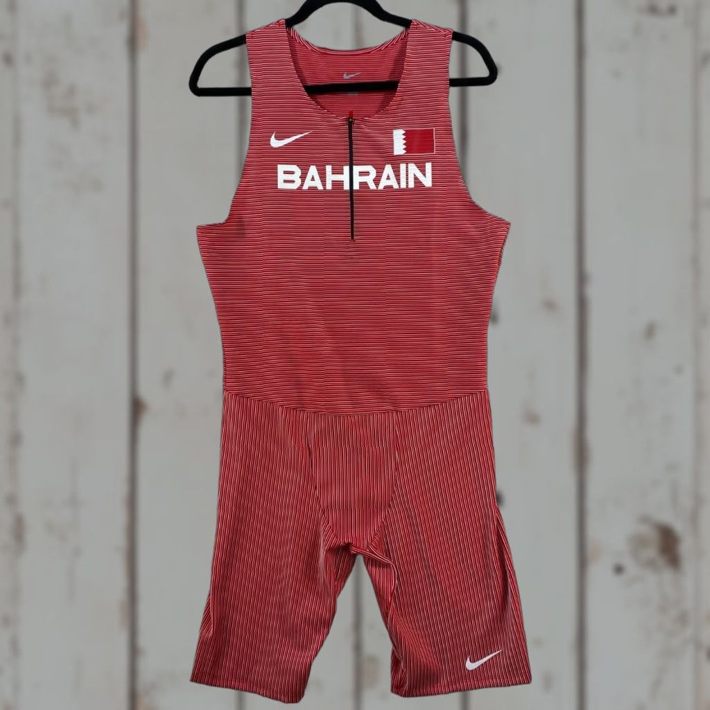 Nike VINTAGE Nike Pro Elite BAHRAIN Track Speedsuit Mens XL Red White CI6347-657 Size US 36 / EU 52 - 1 Thumbnail