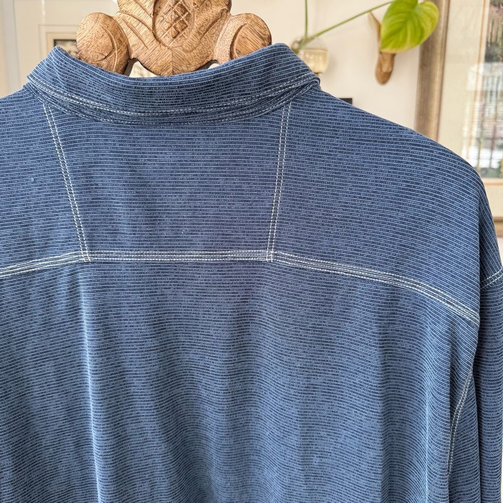 Tommy Bahama Tommy Bahama Blue Micro Stripe Long Sleeve Polo Shirt 3XL Ta Size US XXL / EU 58 / 5 - 4 Thumbnail