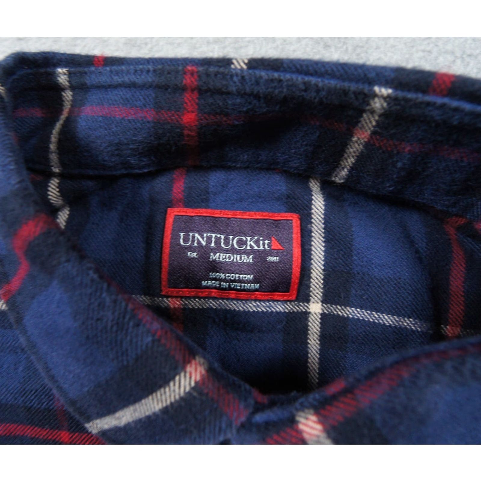UNTUCKit UNTUCKit Shirt Mens Medium Blue Button Up Flannel Long Sleeve Plaid Andes Size US M / EU 48-50 / 2 - 5 Thumbnail
