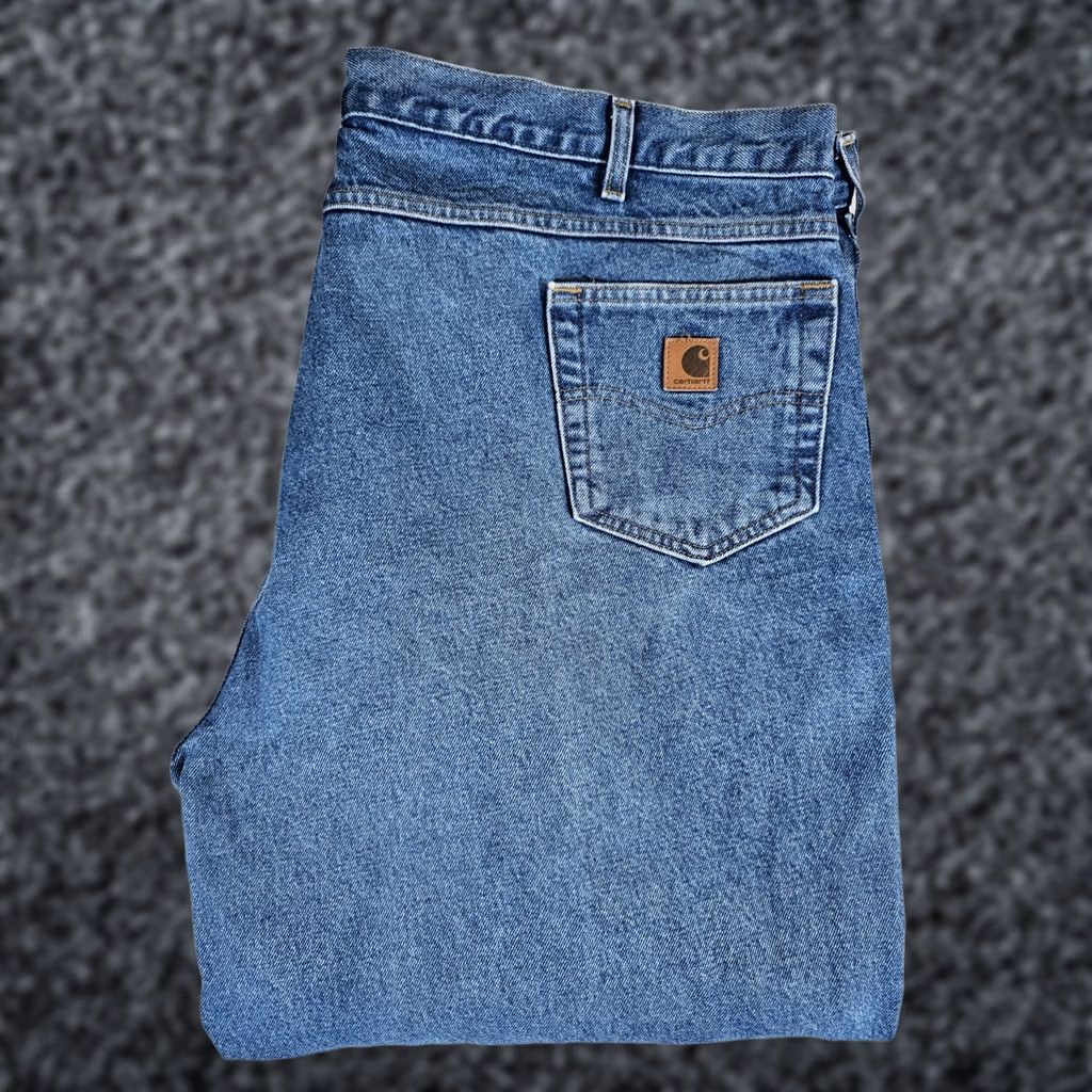 Carhartt VINTAGE Carhartt Jeans Blue Denim B17 DST Relaxed Fit Tapered Leg Workwear Mens Sz 50x30 Size US 34 / EU 50 - 1 Thumbnail