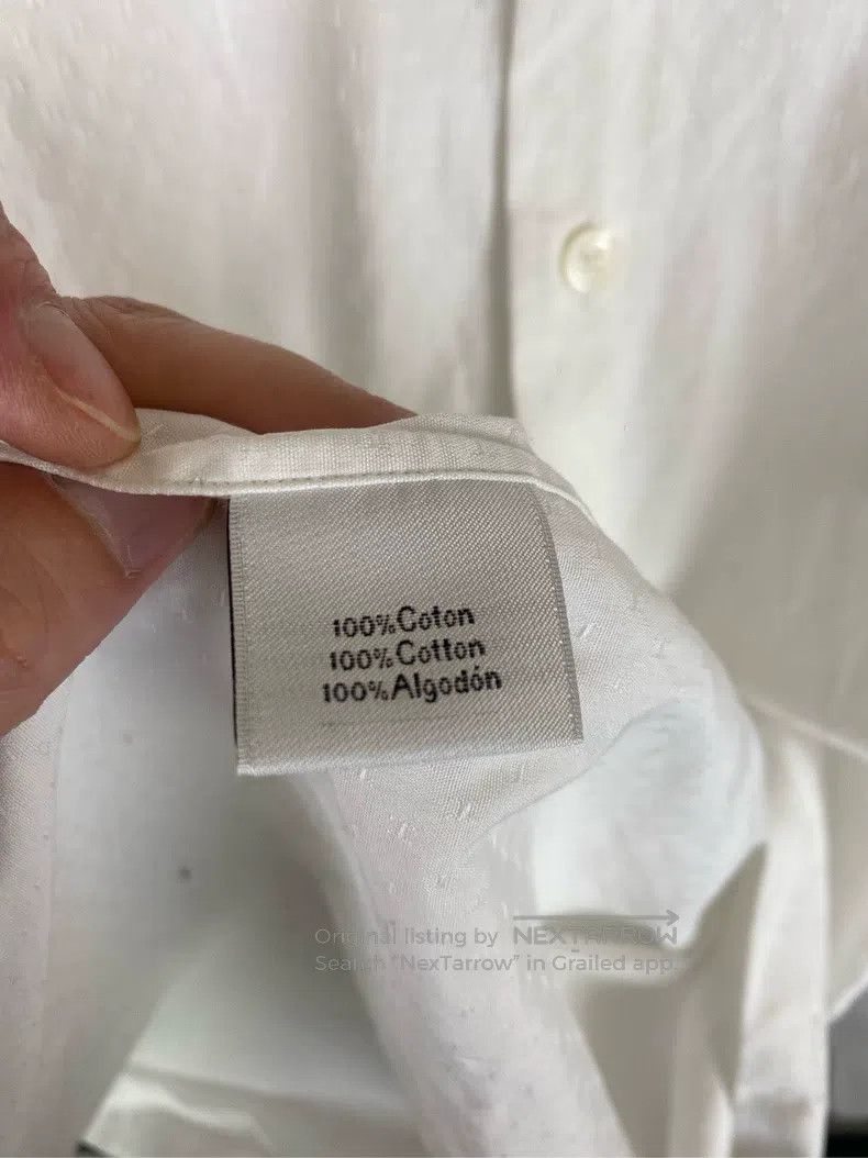 Hermes Hermes size 39 Pure White Cotton Dark Pattern Logo Long Sle Size US M / EU 48-50 / 2 - 4 Thumbnail